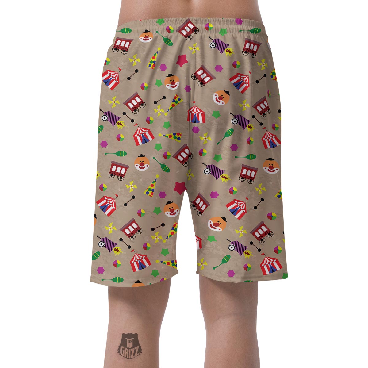 Circus Pattern Print Men's Shorts-grizzshop