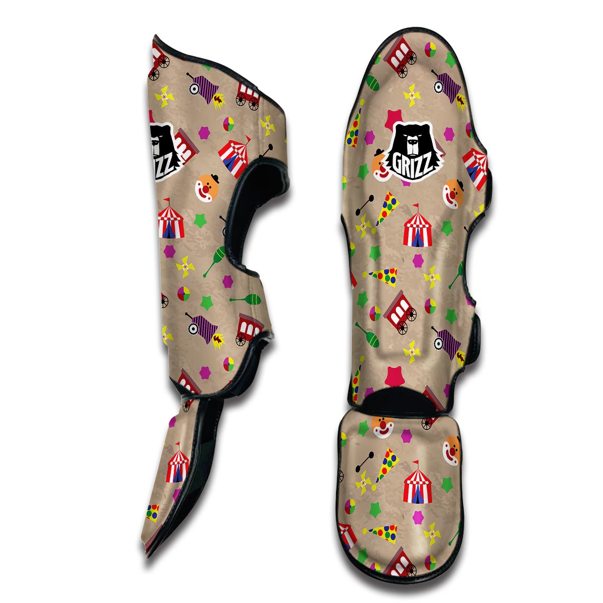 Circus Pattern Print Muay Thai Shin Guards-grizzshop