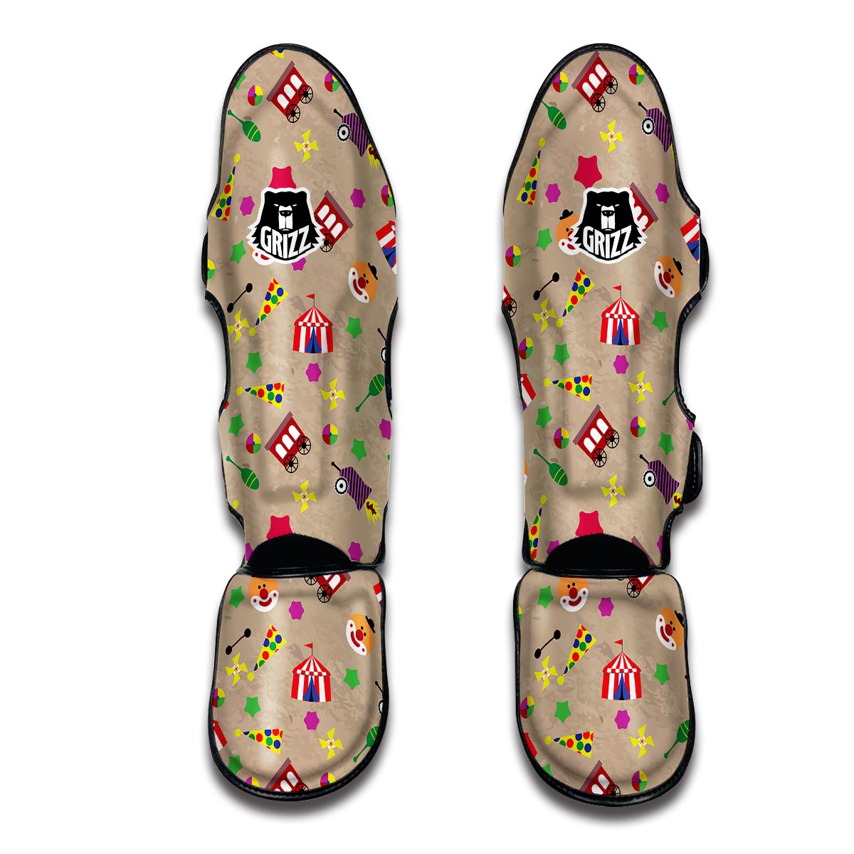 Circus Pattern Print Muay Thai Shin Guards-grizzshop