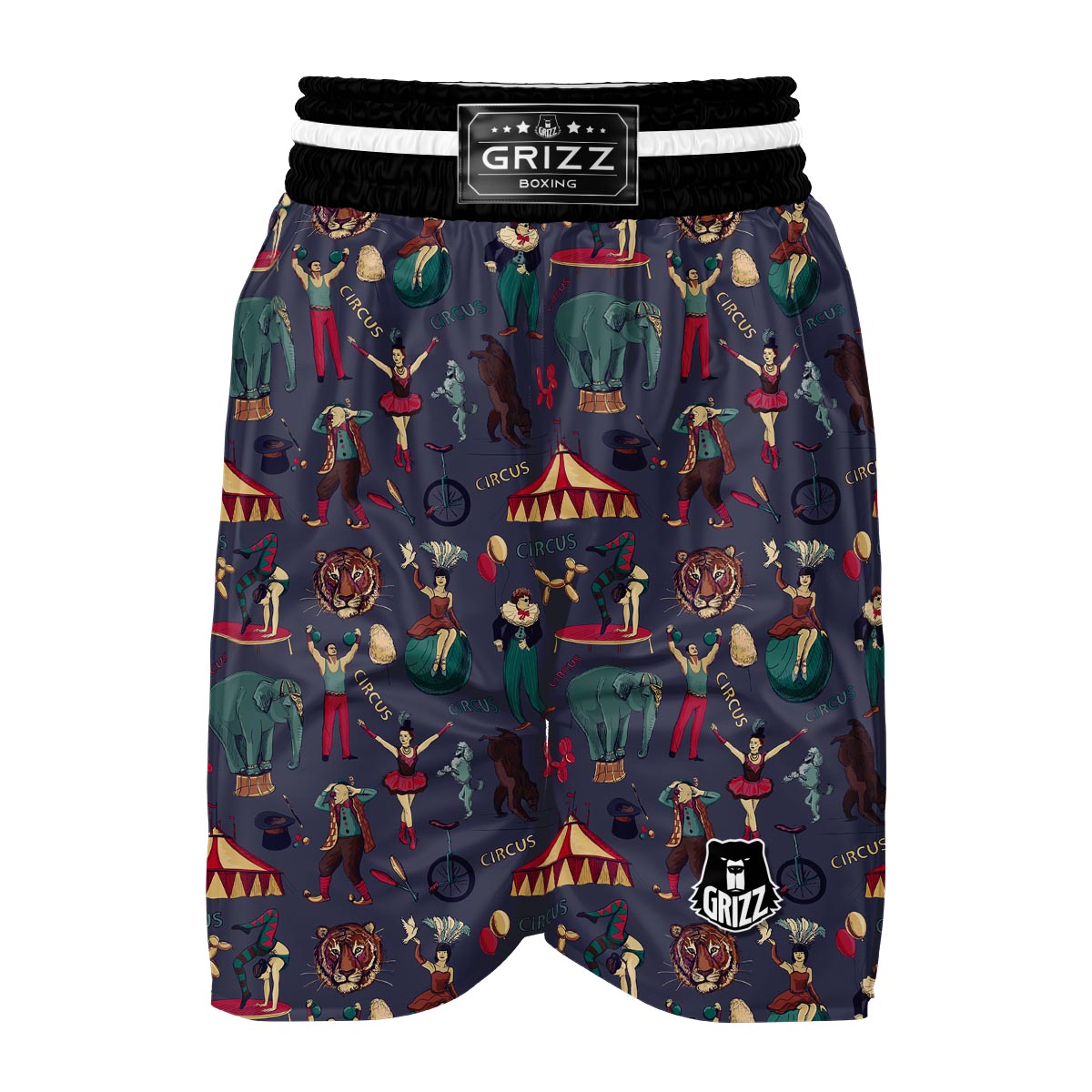 Circus Print Pattern Boxing Shorts-grizzshop