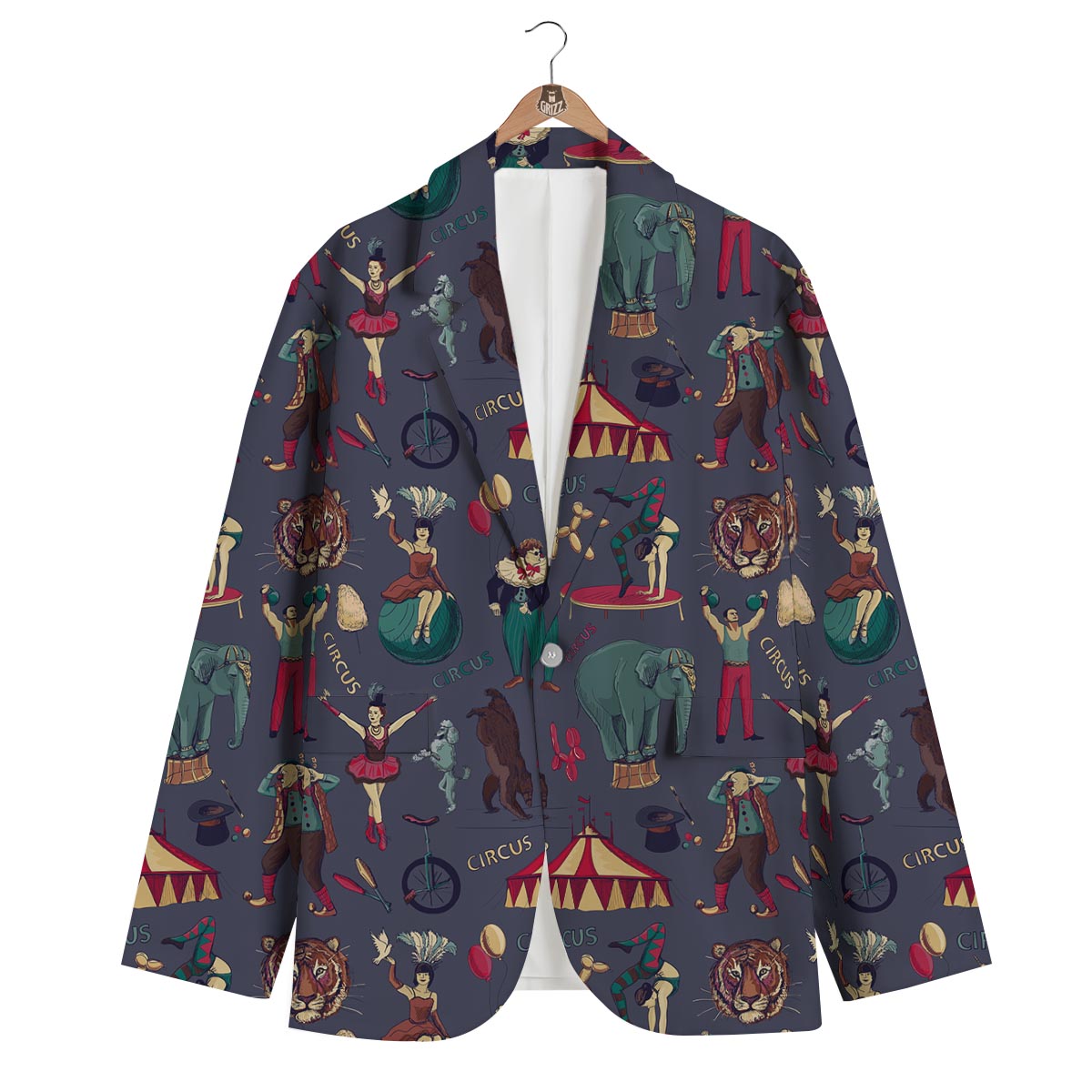Circus Print Pattern Men's Blazer-grizzshop