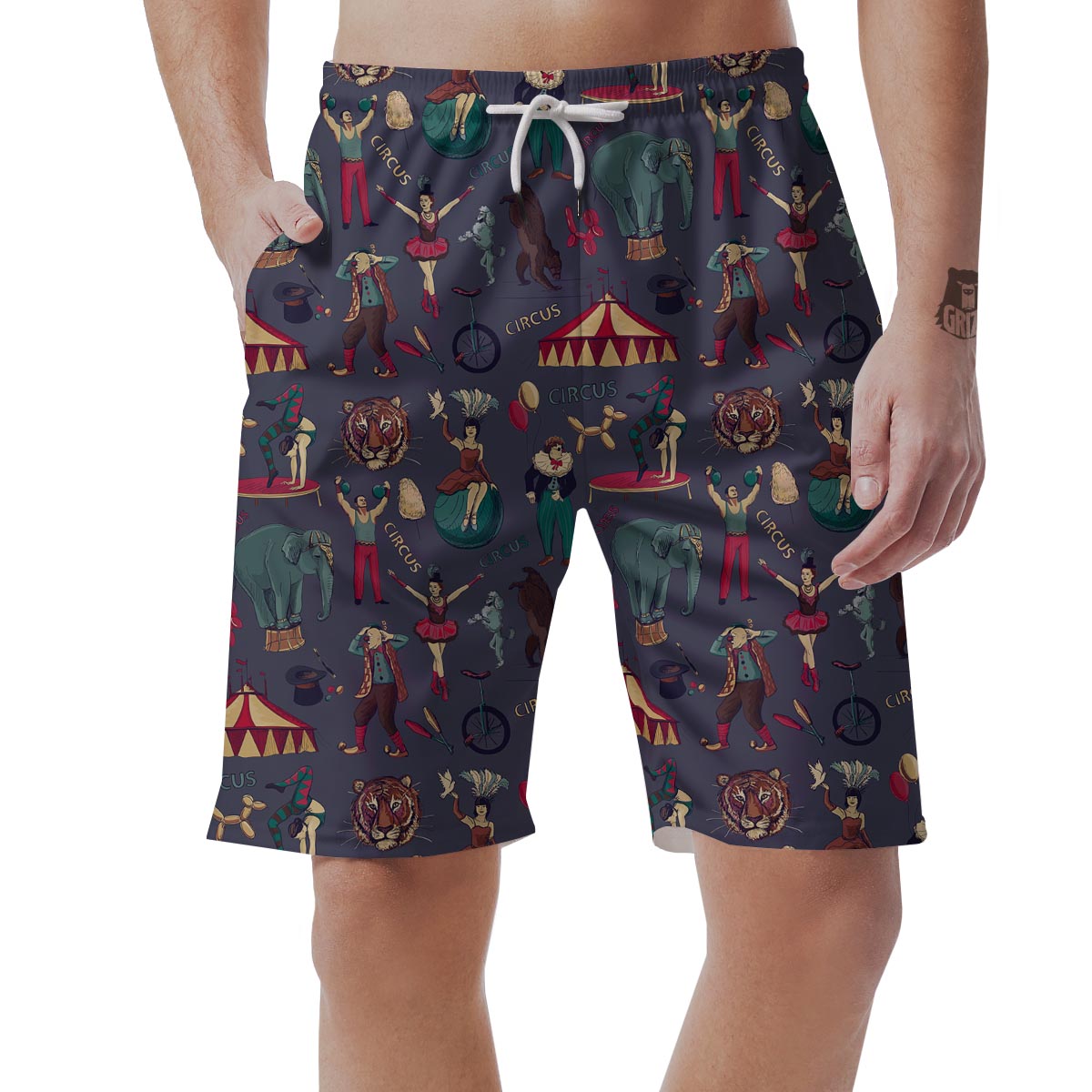 Circus Print Pattern Men's Shorts-grizzshop