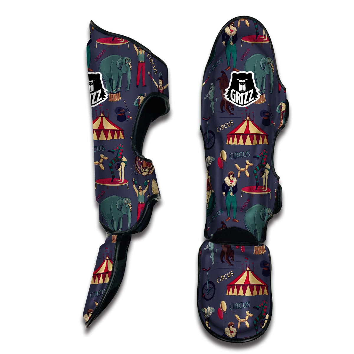 Circus Print Pattern Muay Thai Shin Guards-grizzshop