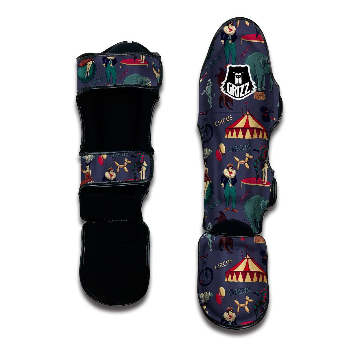 Circus Print Pattern Muay Thai Shin Guards-grizzshop