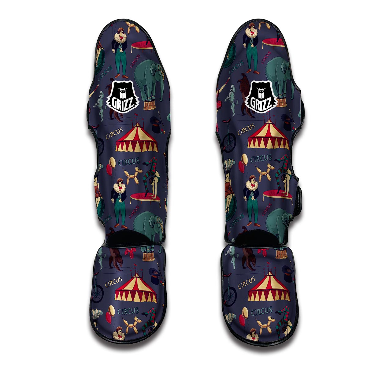 Circus Print Pattern Muay Thai Shin Guards-grizzshop