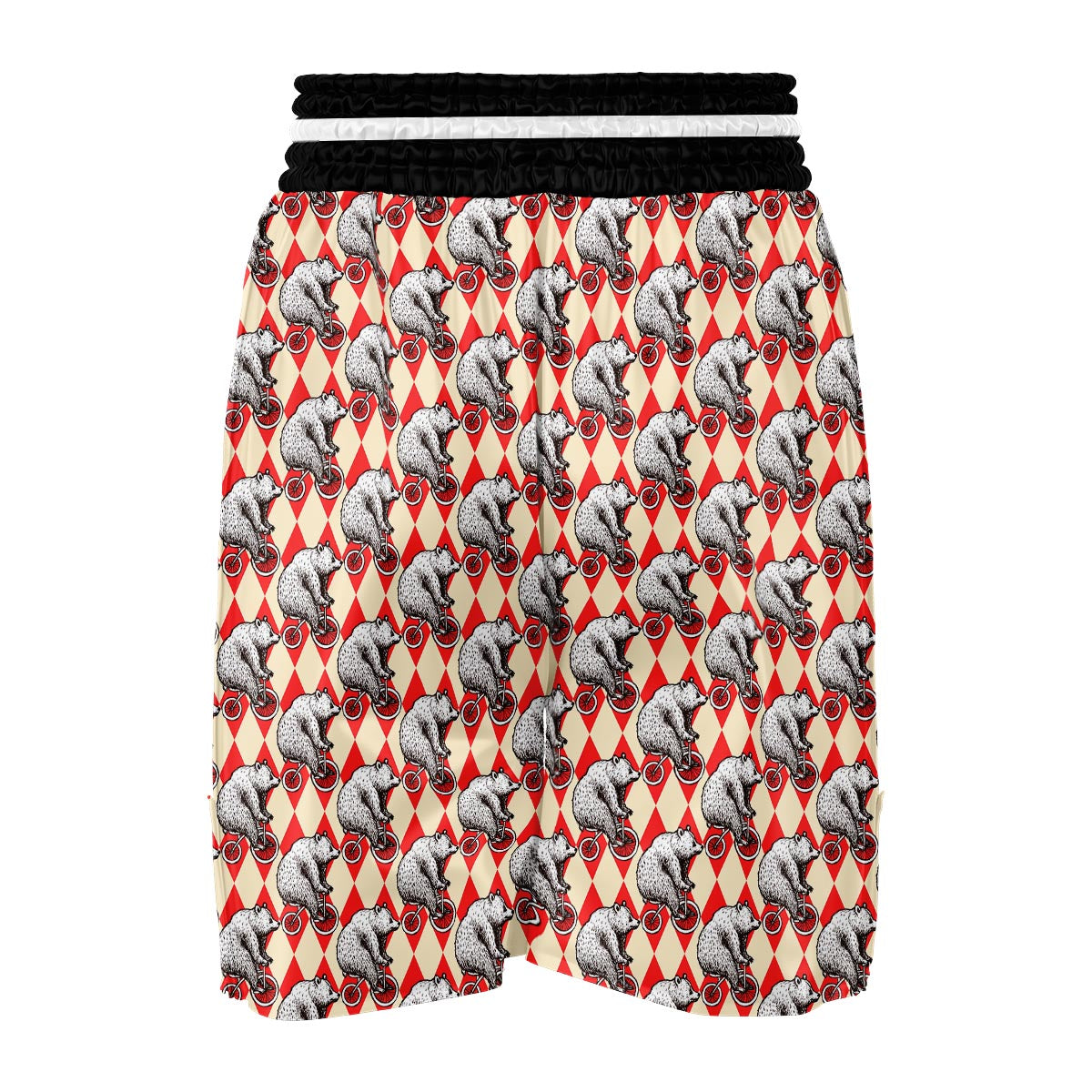 Circus Teddy Bear Pattern Print Boxing Shorts-grizzshop