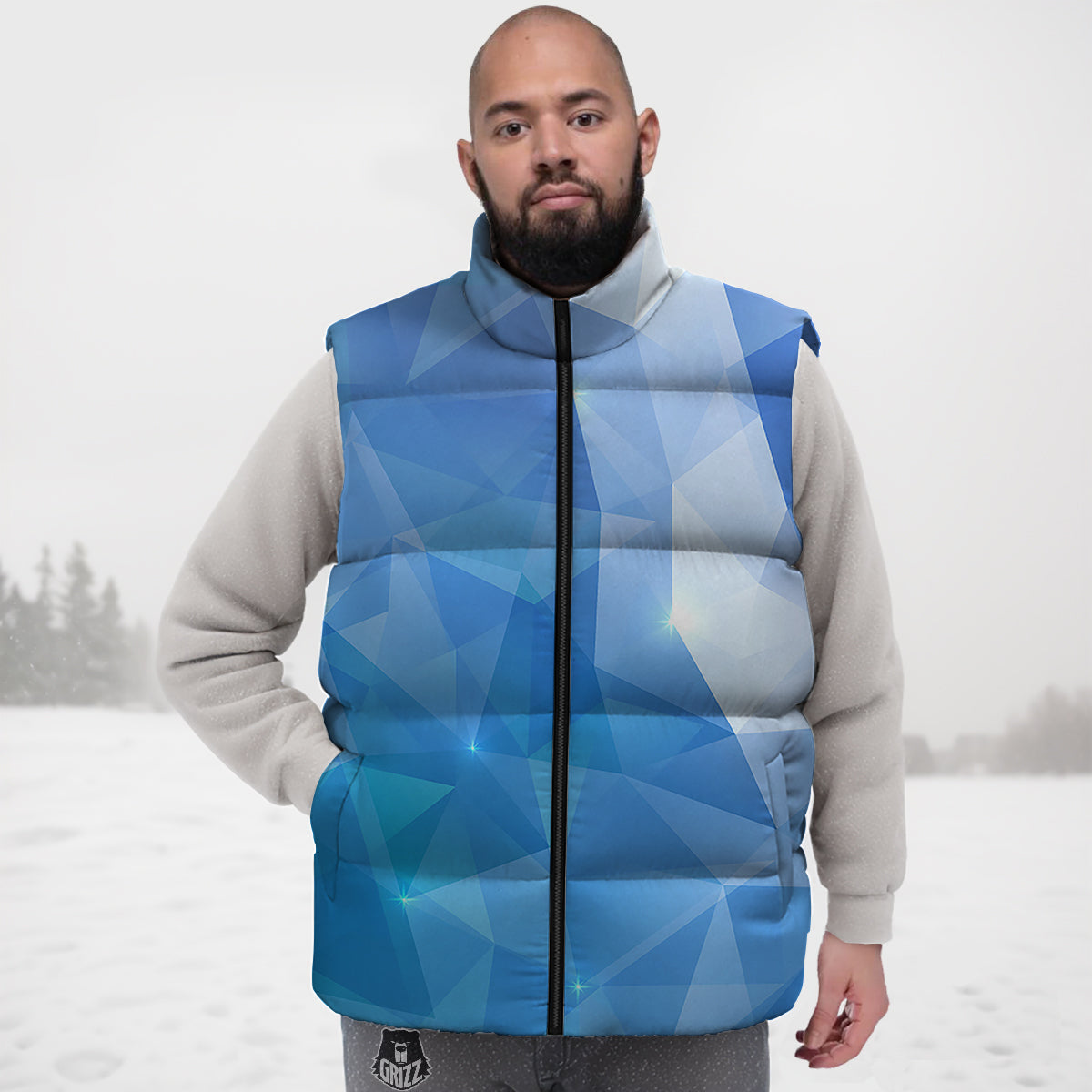 Circus Teddy Bear Pattern Print Down Vest