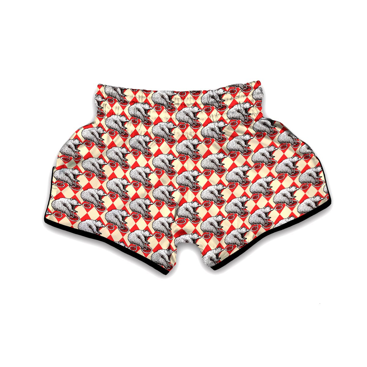 Circus Teddy Bear Pattern Print Muay Thai Boxing Shorts-grizzshop