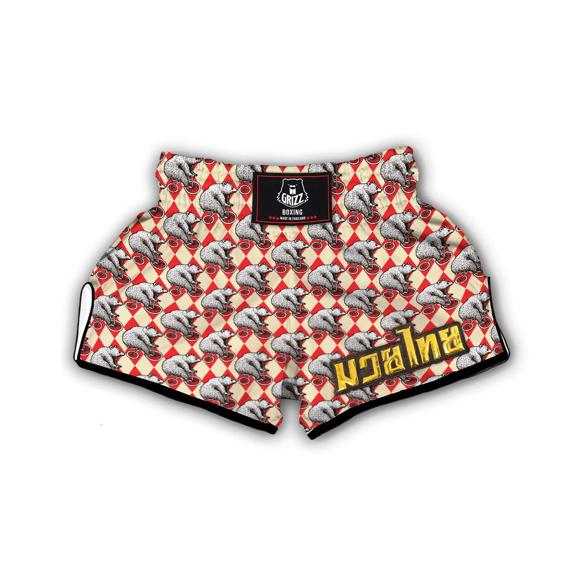 Circus Teddy Bear Pattern Print Muay Thai Boxing Shorts-grizzshop