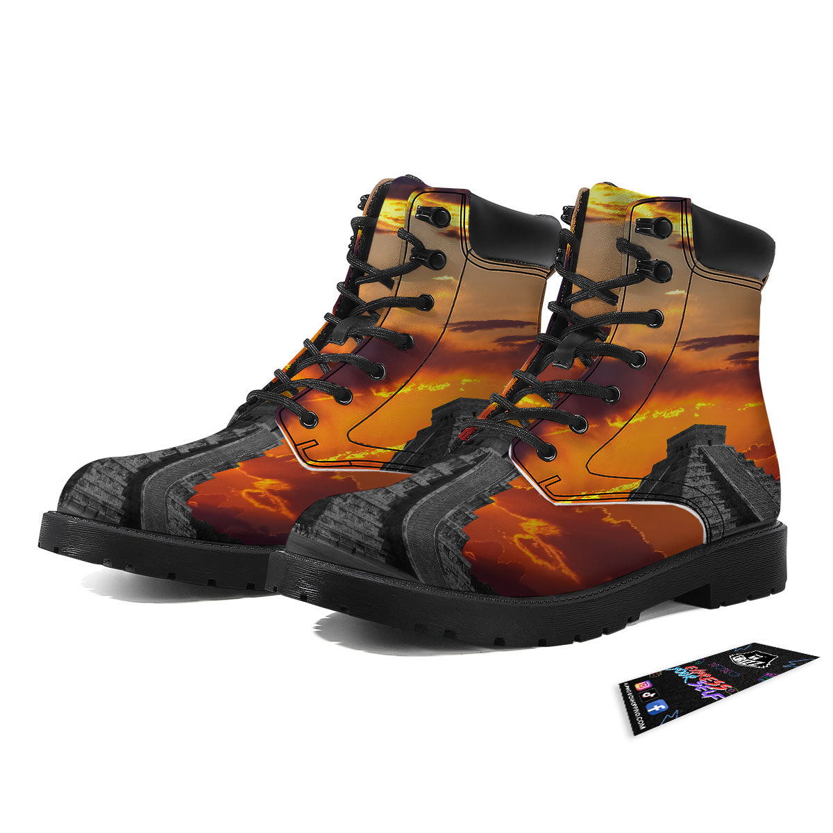Civilization Mayan Print Boots-grizzshop