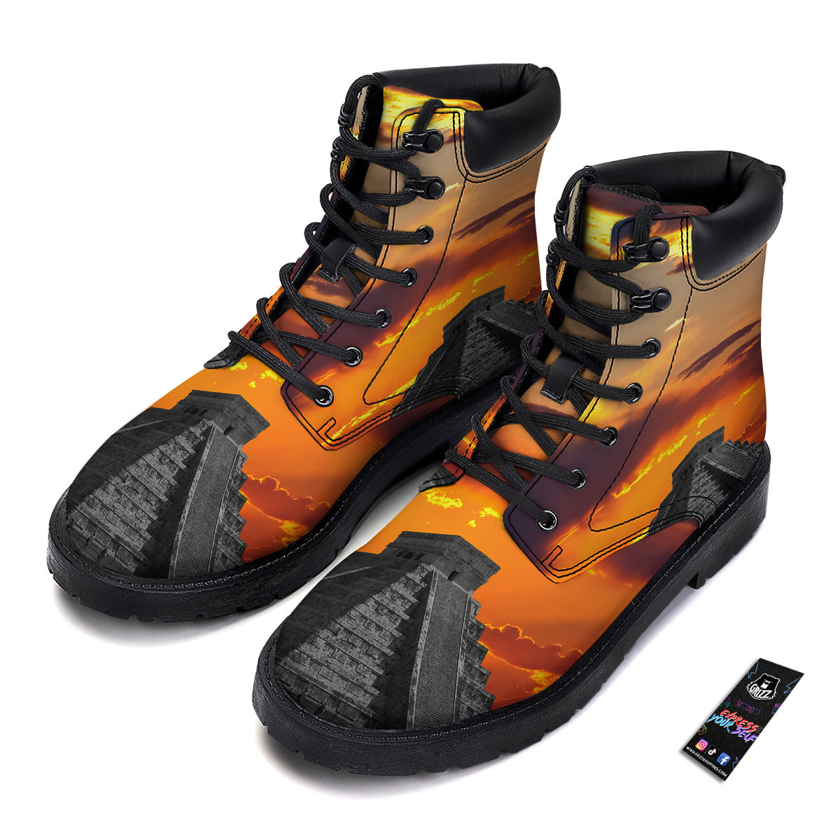 Civilization Mayan Print Boots-grizzshop