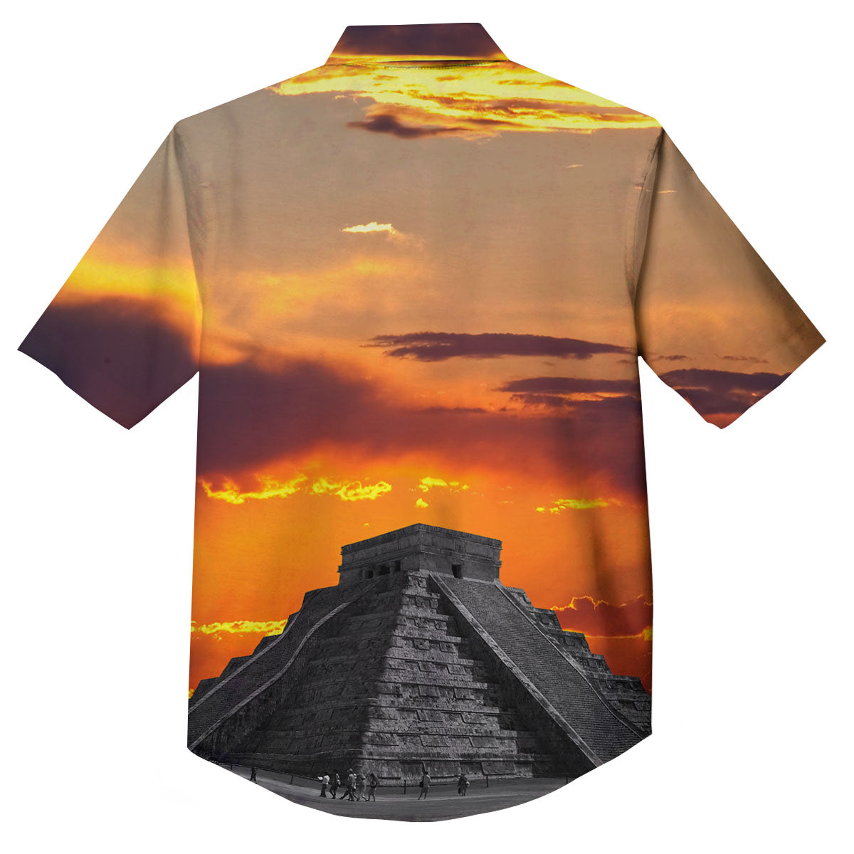 Civilization Mayan Print Button Up Shirt-grizzshop