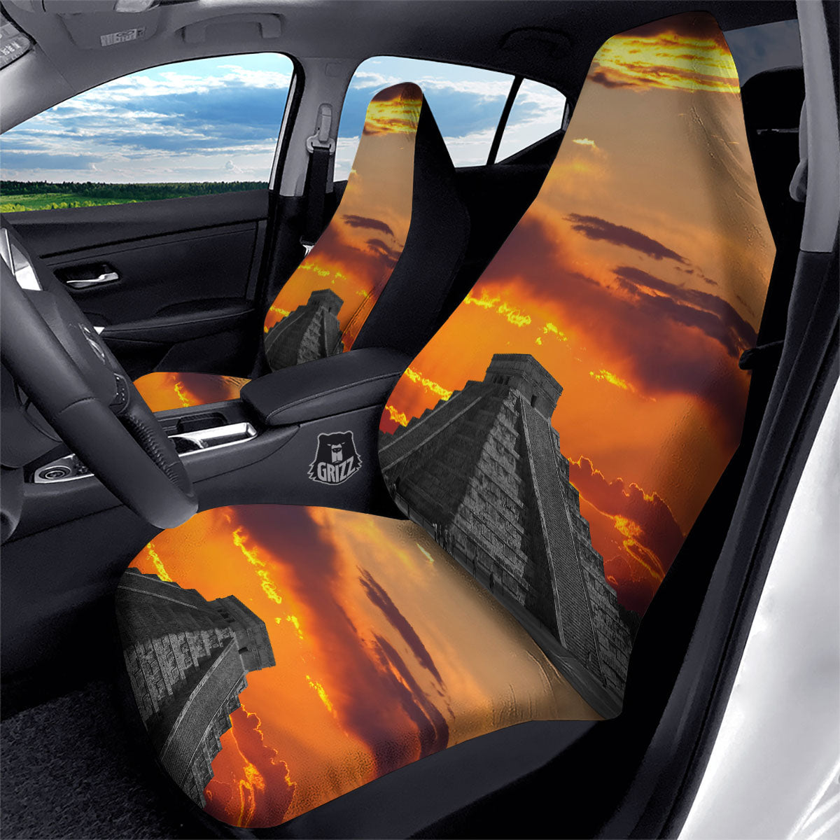 Civilization Mayan Print Car Seat Covers-grizzshop