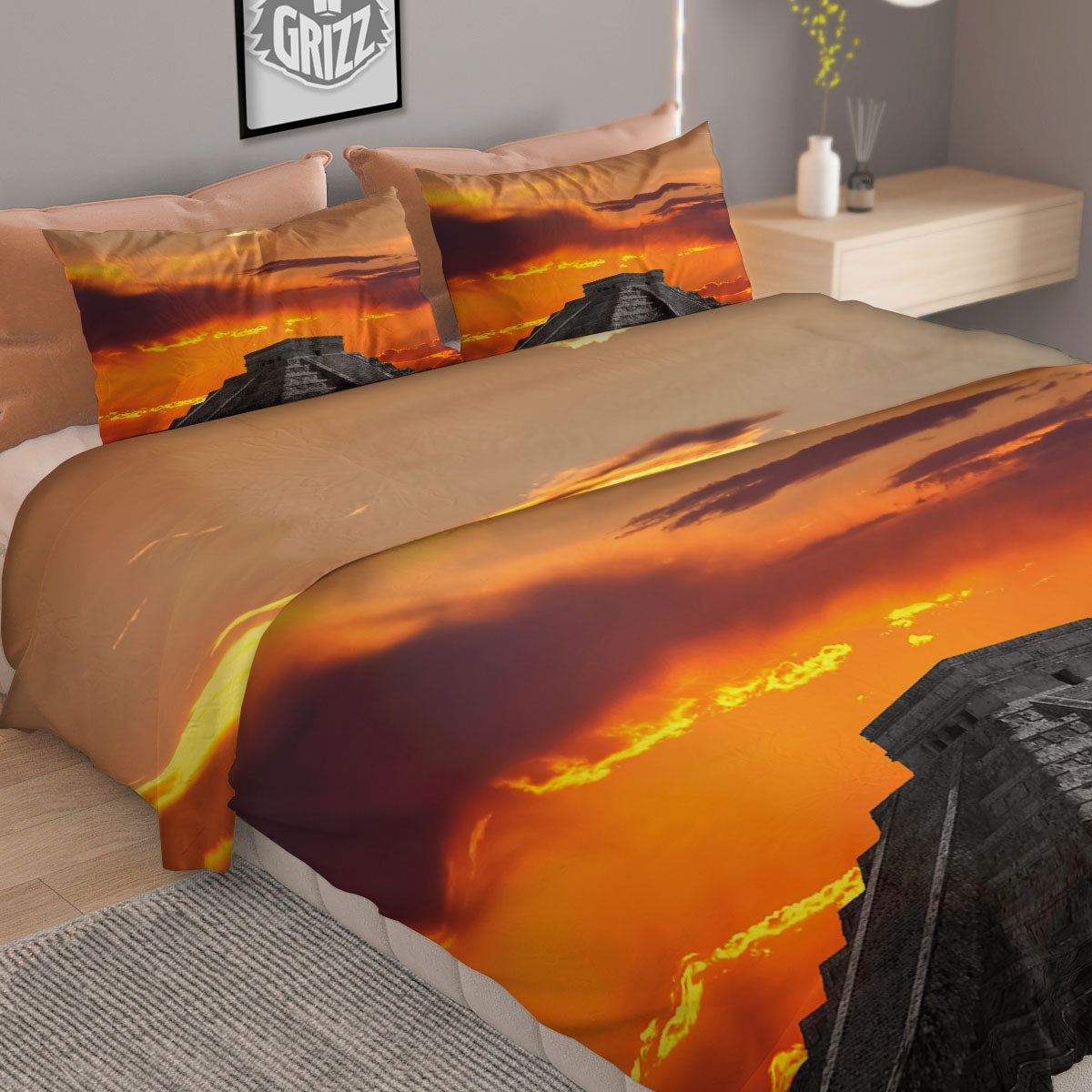 Civilization Mayan Print Duvet Cover Bedding Set