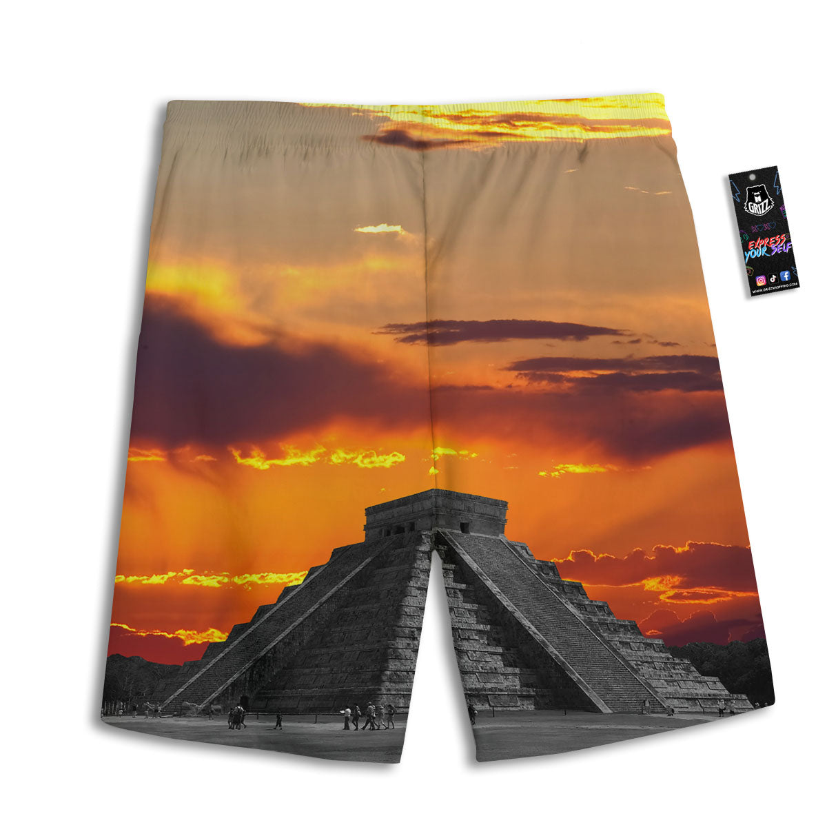 Civilization Mayan Print Men's Athletic Shorts