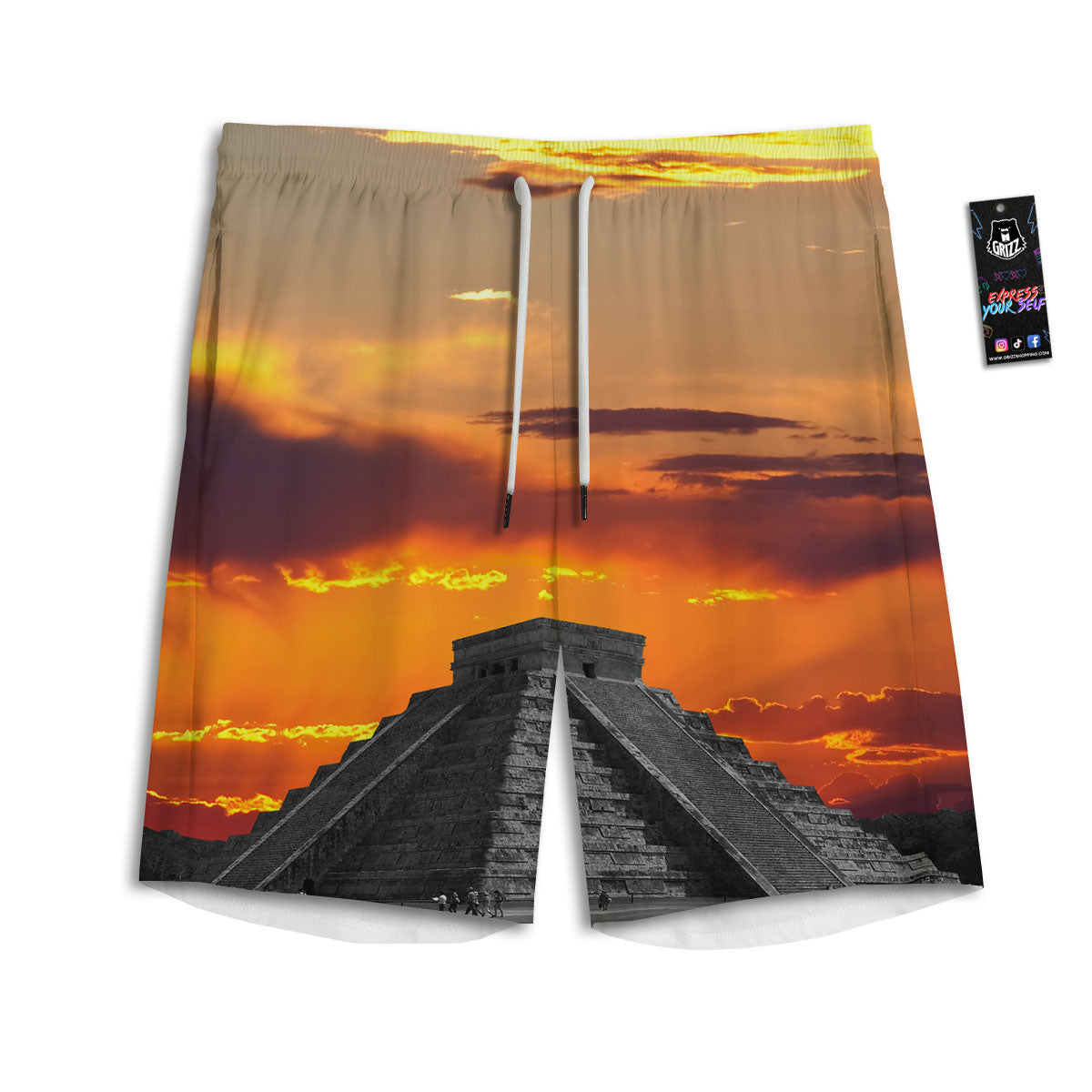 Civilization Mayan Print Men's Athletic Shorts