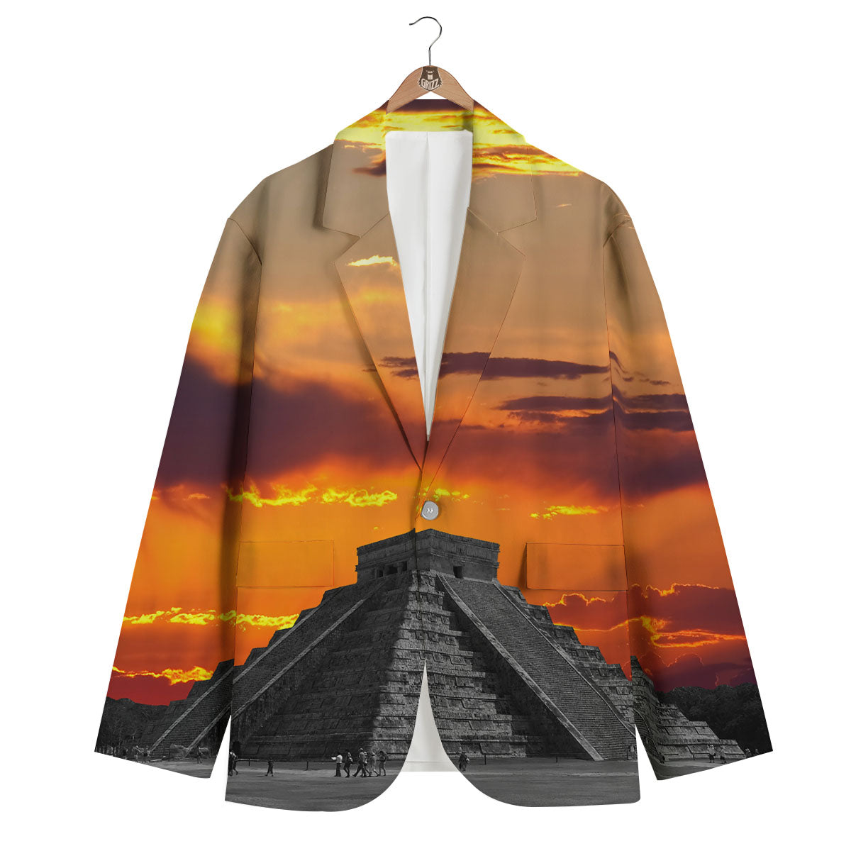 Civilization Mayan Print Men's Blazer-grizzshop
