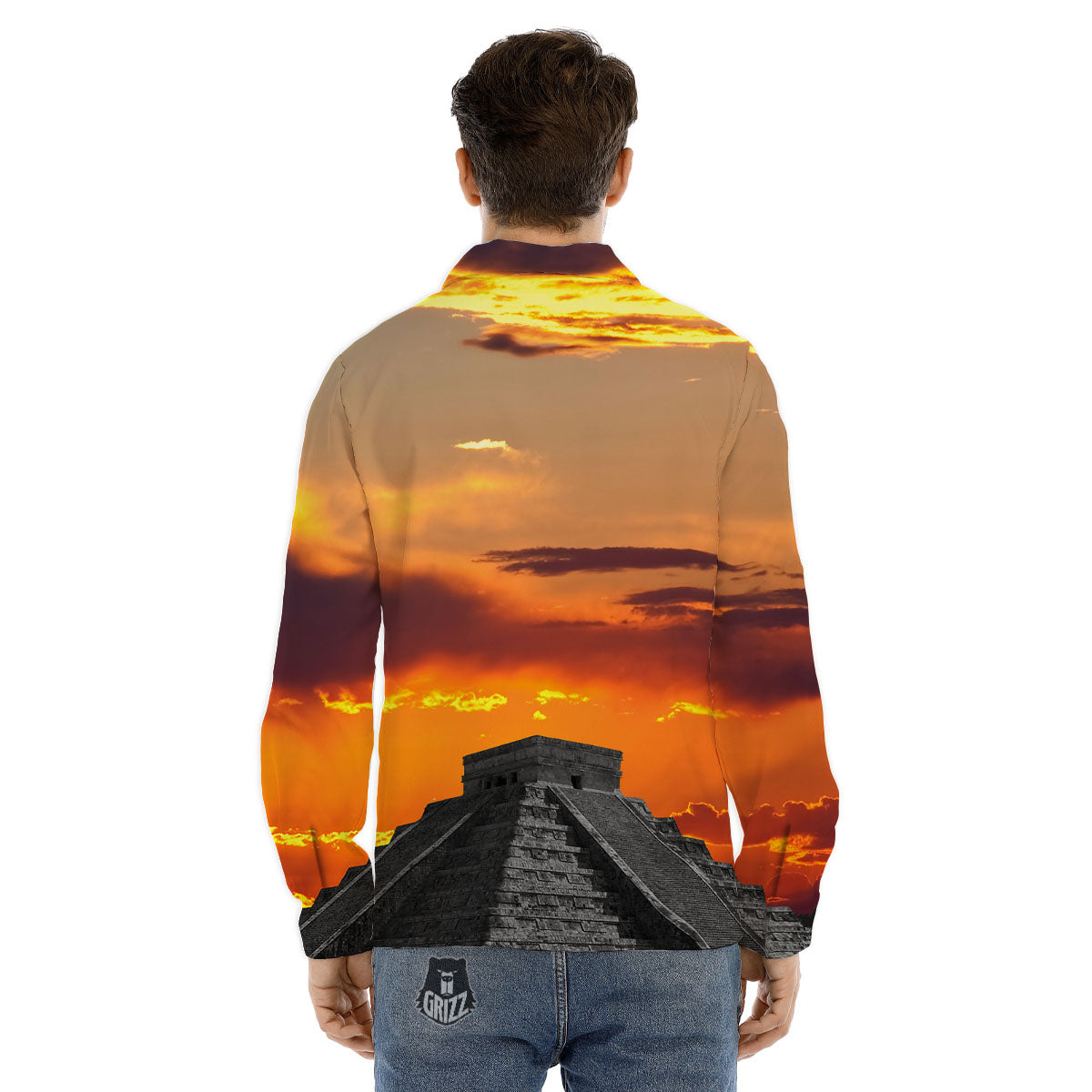 Civilization Mayan Print Men's Dress Shirts-grizzshop