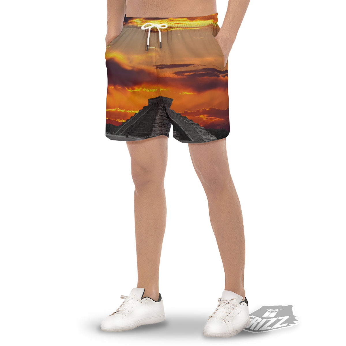 Civilization Mayan Print Men's Gym Shorts-grizzshop