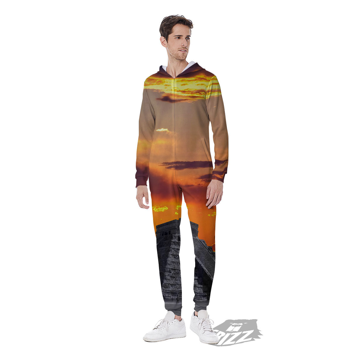 Civilization Mayan Print Men's Jumpsuit-grizzshop