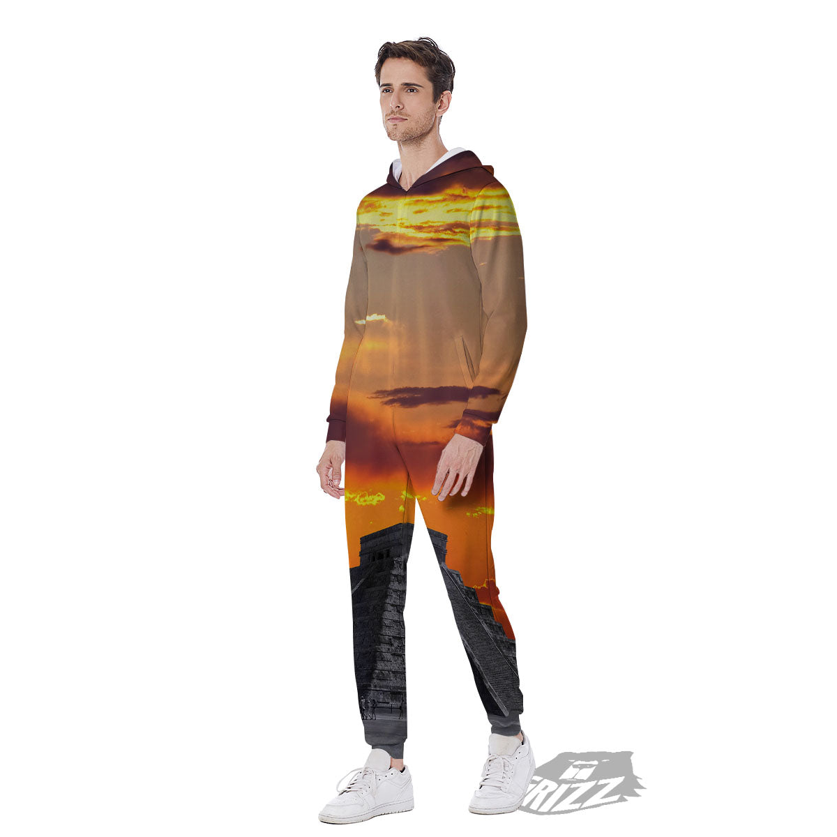 Civilization Mayan Print Men's Jumpsuit-grizzshop