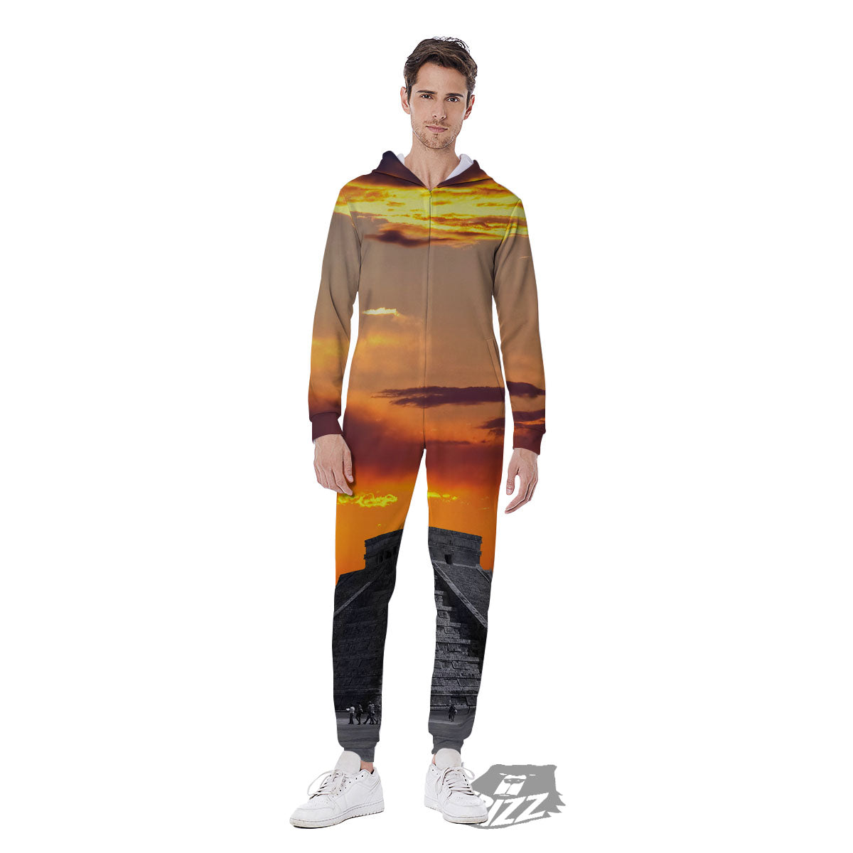 Civilization Mayan Print Men's Jumpsuit-grizzshop