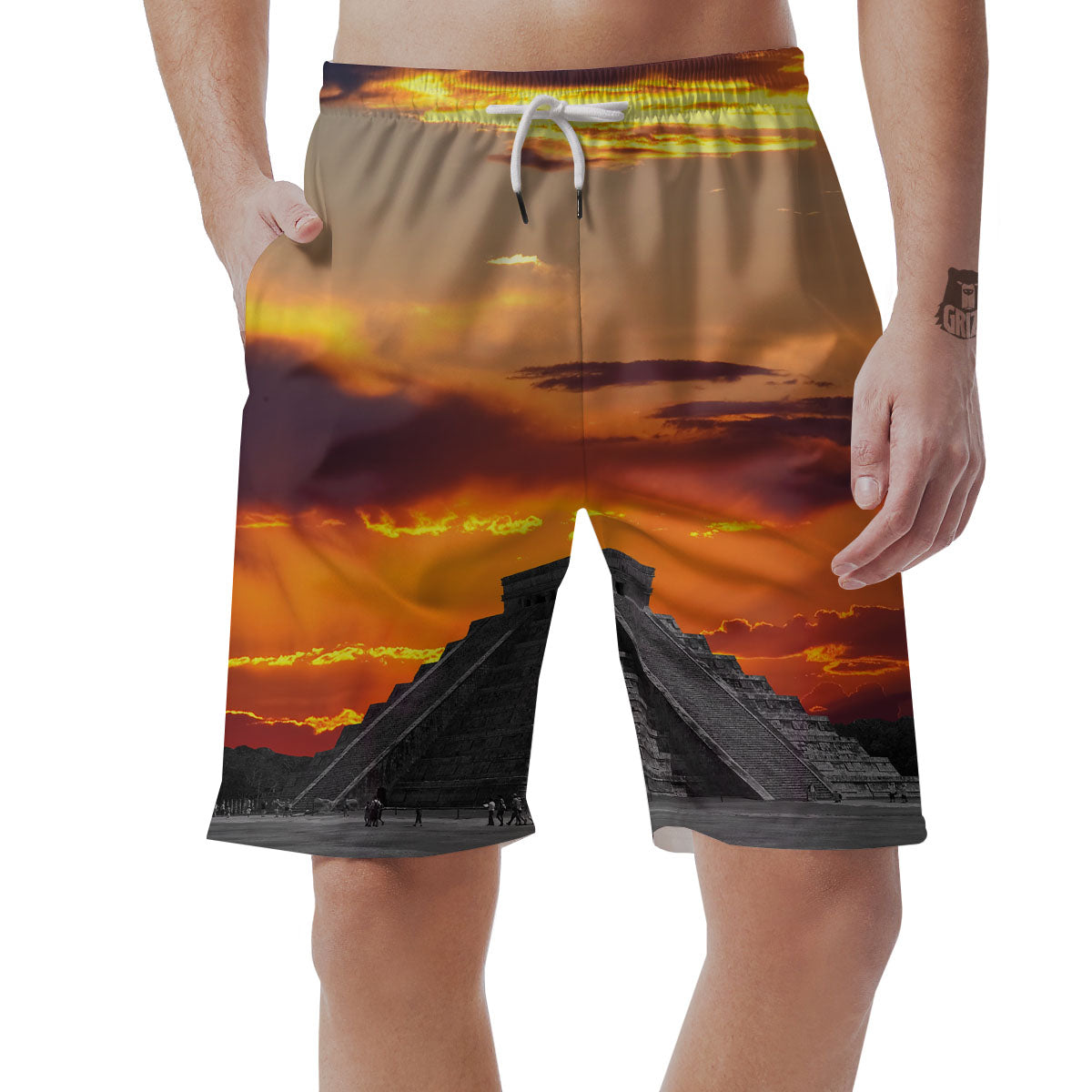 Civilization Mayan Print Men's Shorts-grizzshop