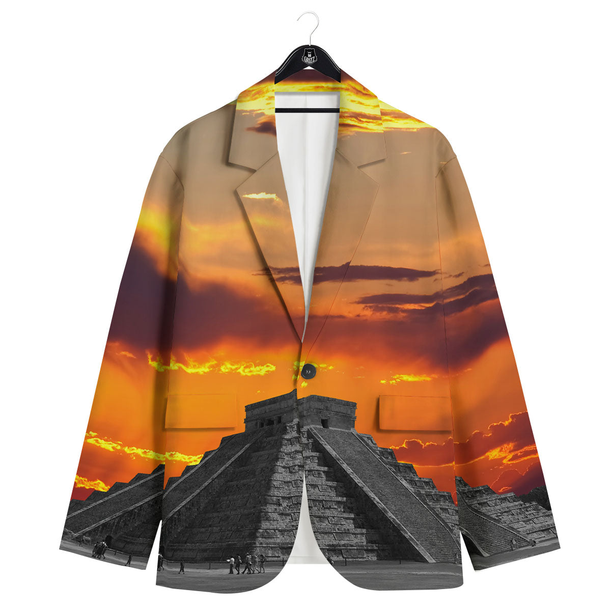 Civilization Mayan Print Men's Sport Coat-grizzshop