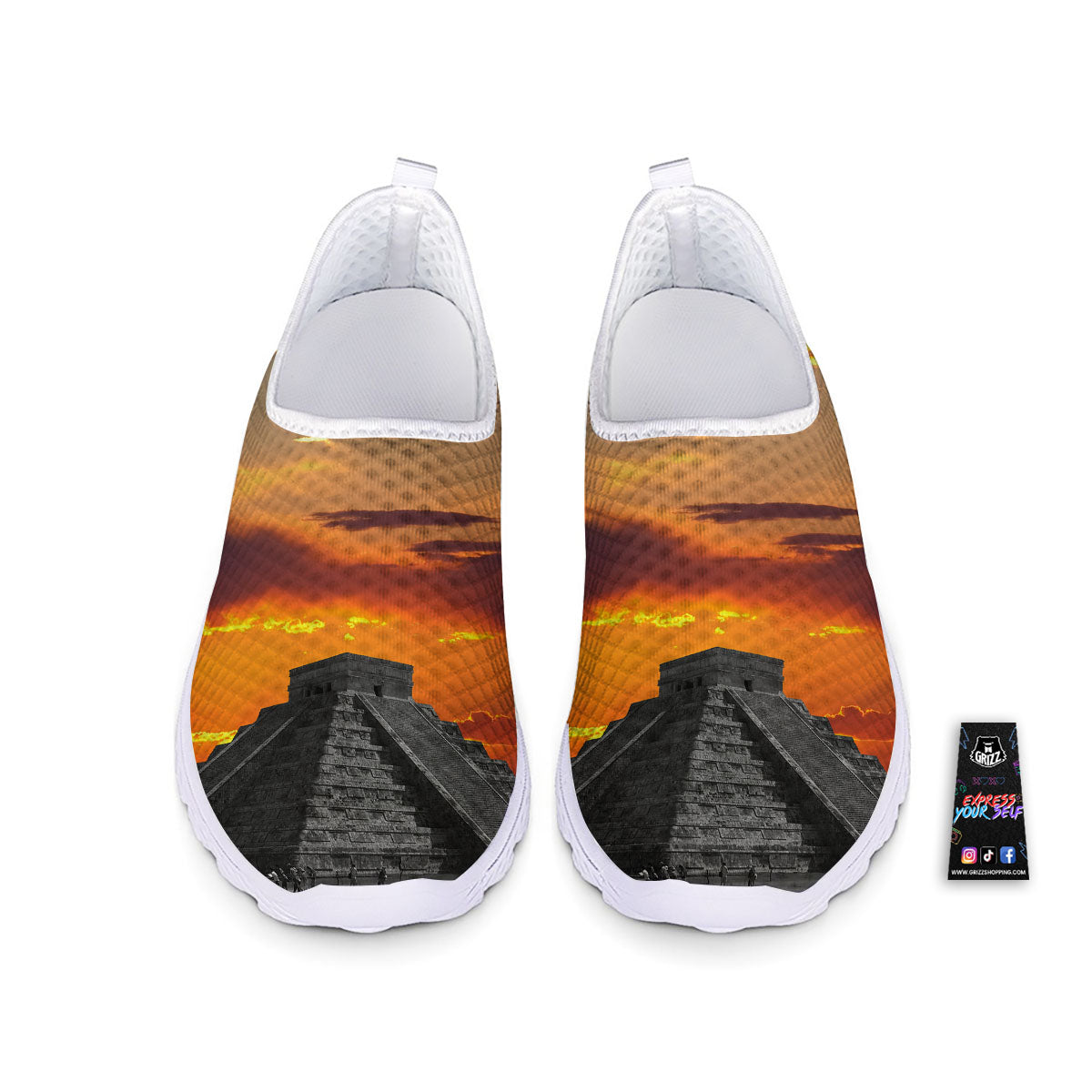 Civilization Mayan Print Nurse Shoes-grizzshop