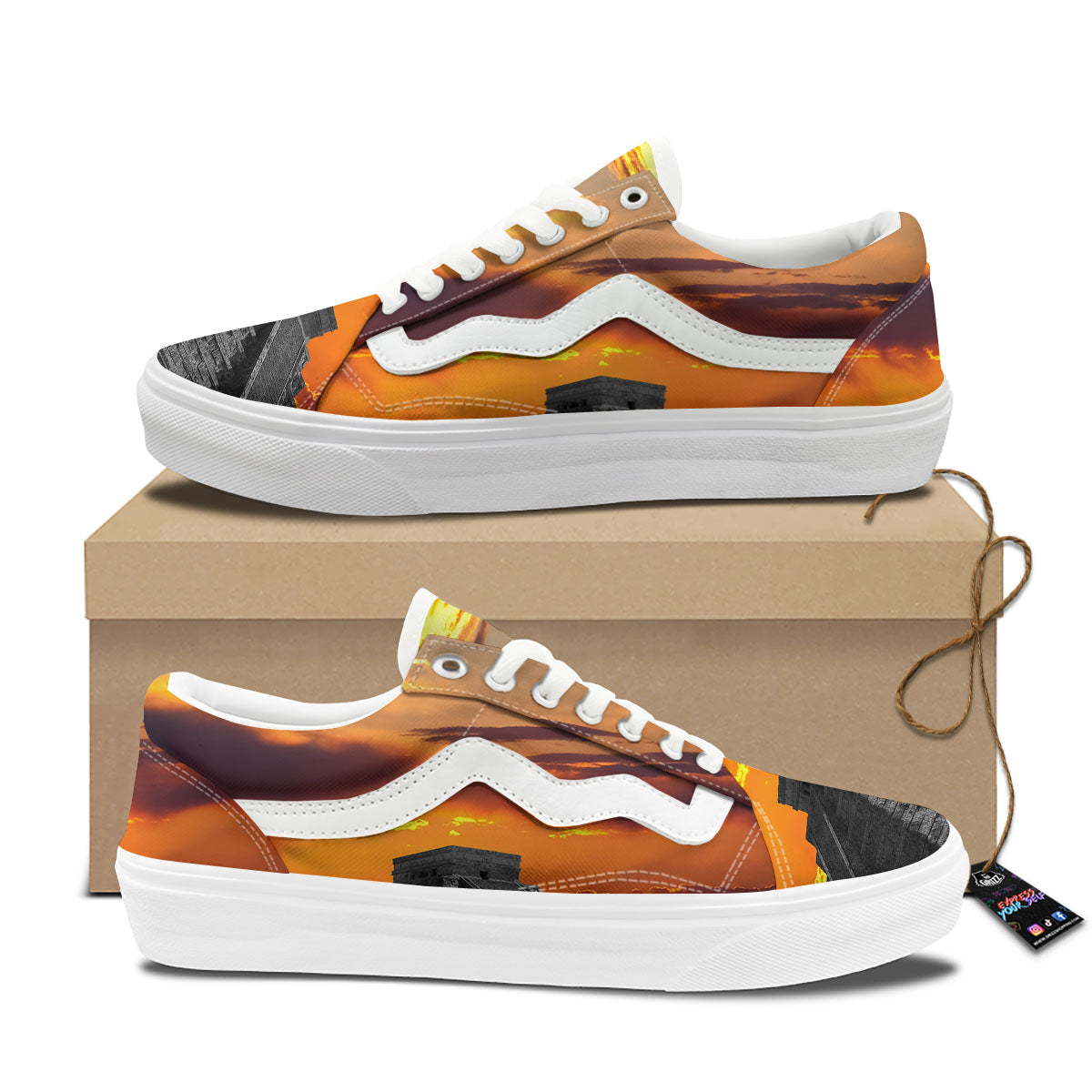 Civilization Mayan Print Skate Shoes-grizzshop