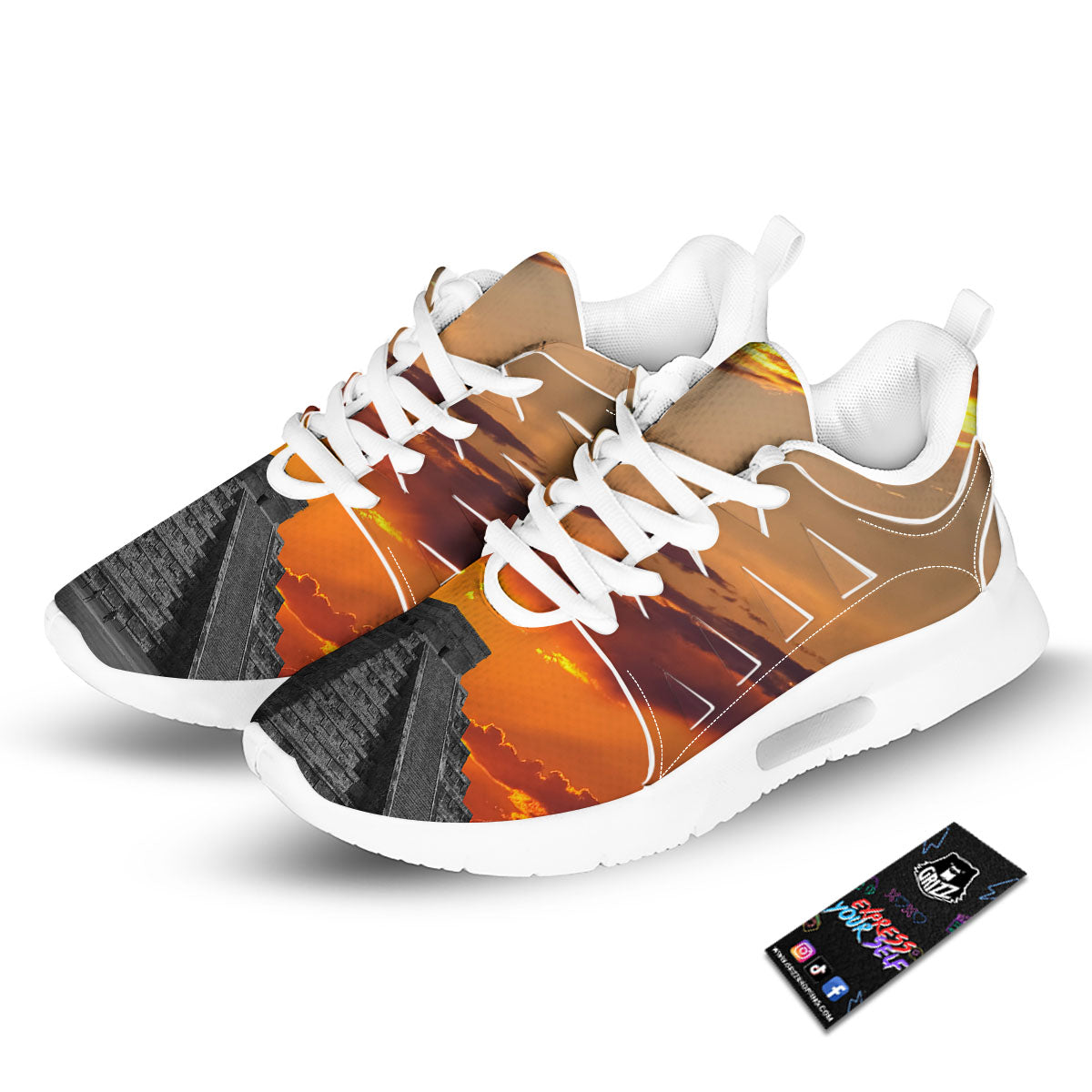 Civilization Mayan Print Tennis Shoes-grizzshop