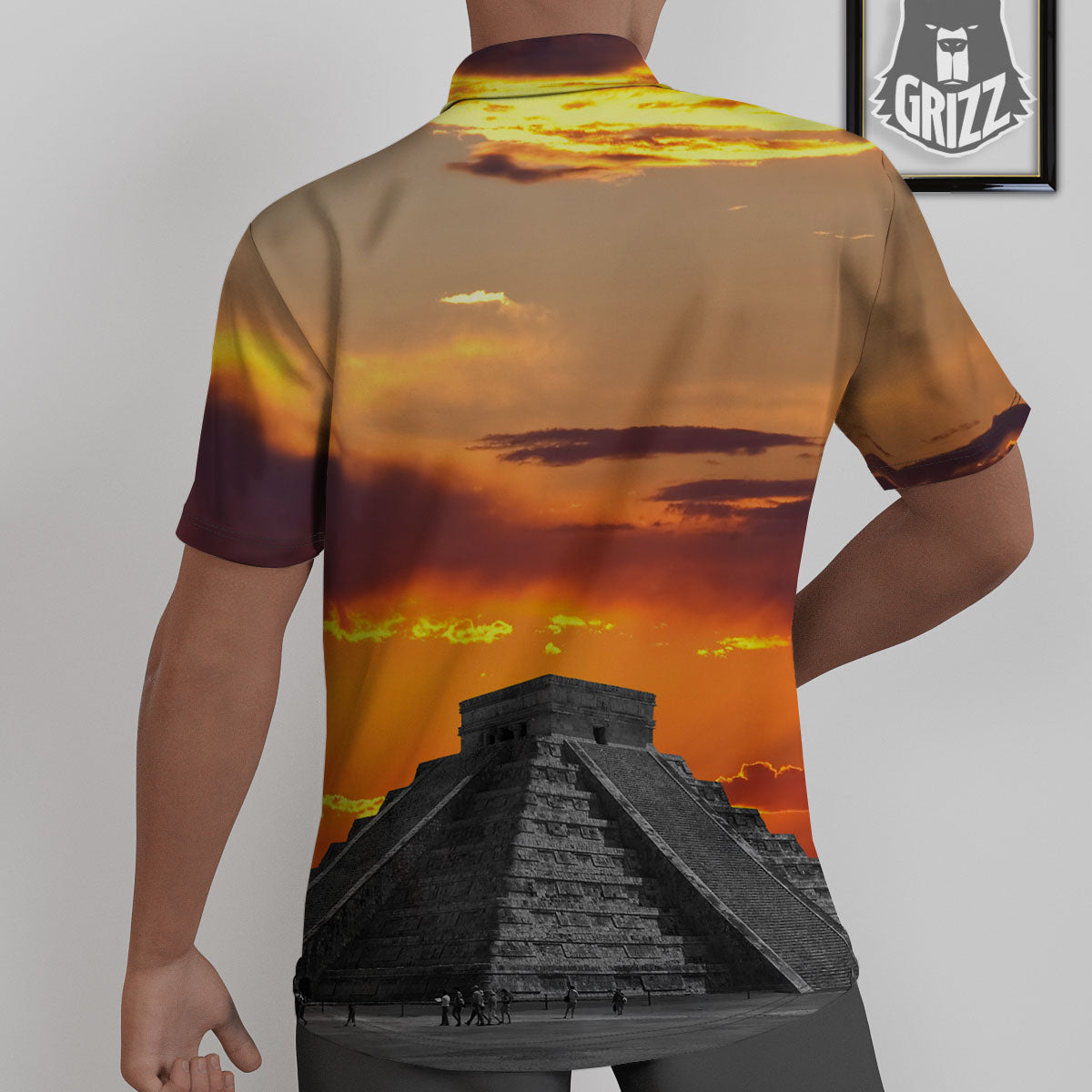 Civilization Mayan Print Untucked Shirts-grizzshop