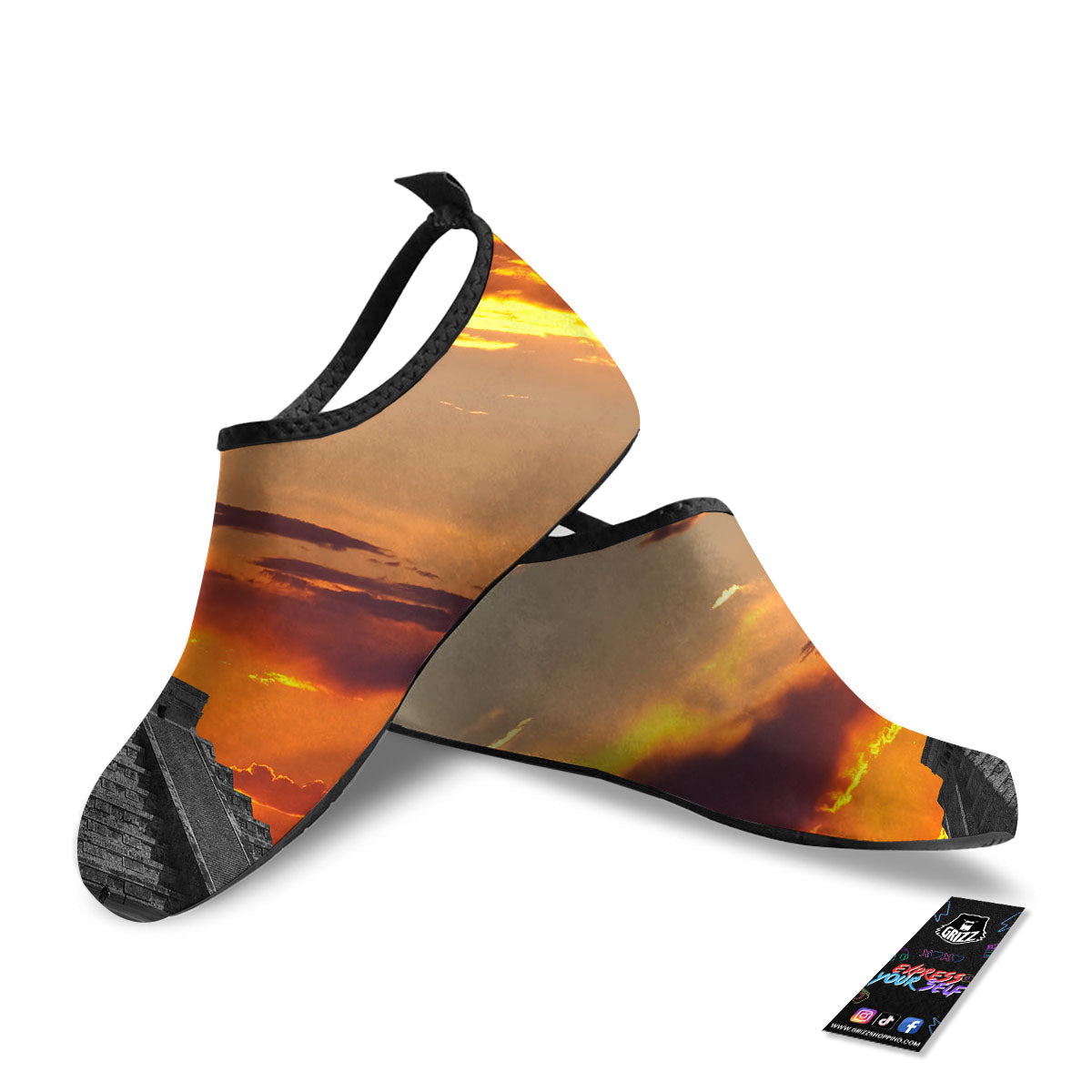 Civilization Mayan Print Water Shoes-grizzshop