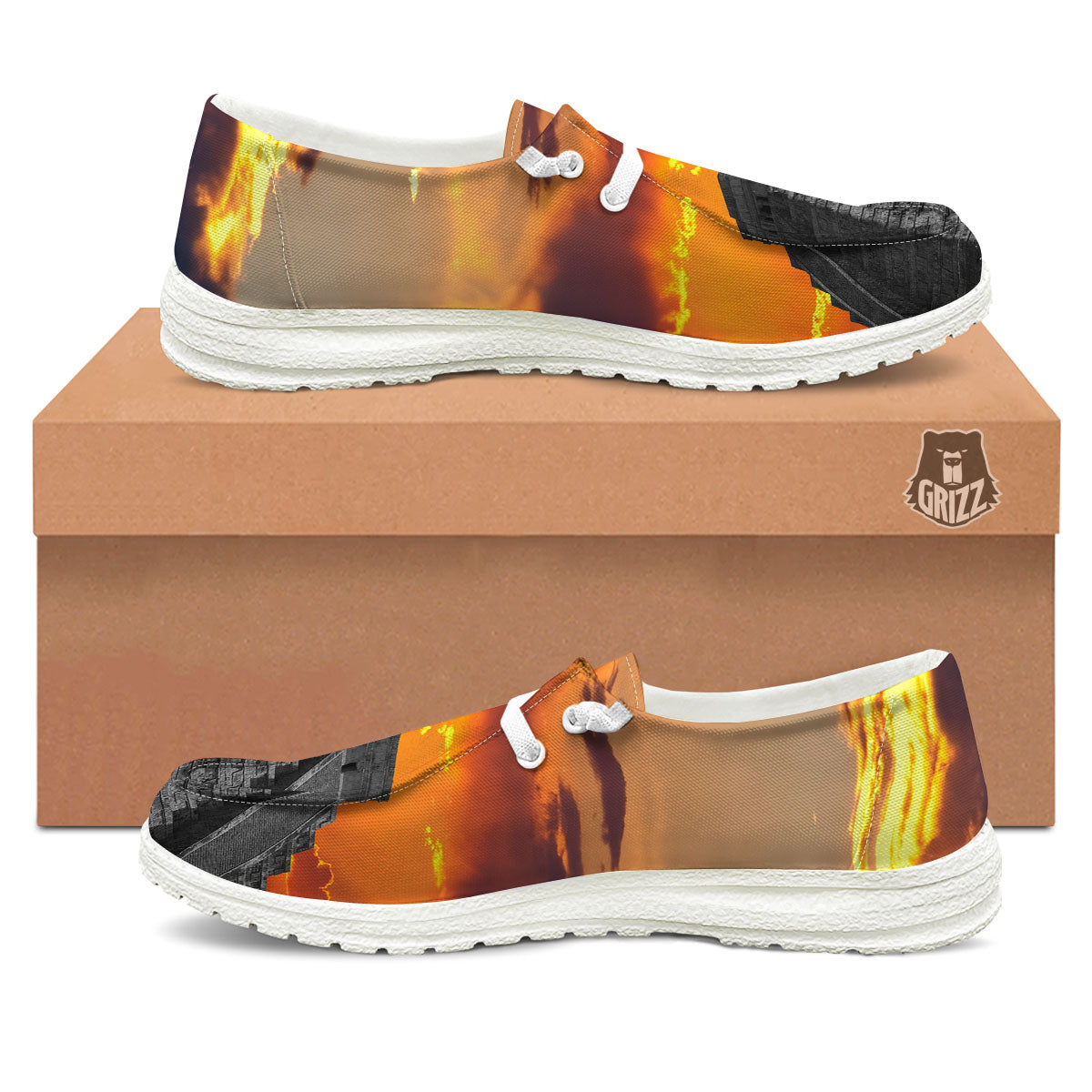 Civilization Mayan Print White Loafers-grizzshop