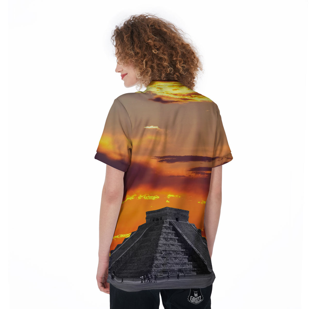Civilization Mayan Print Women's Golf Shirts-grizzshop