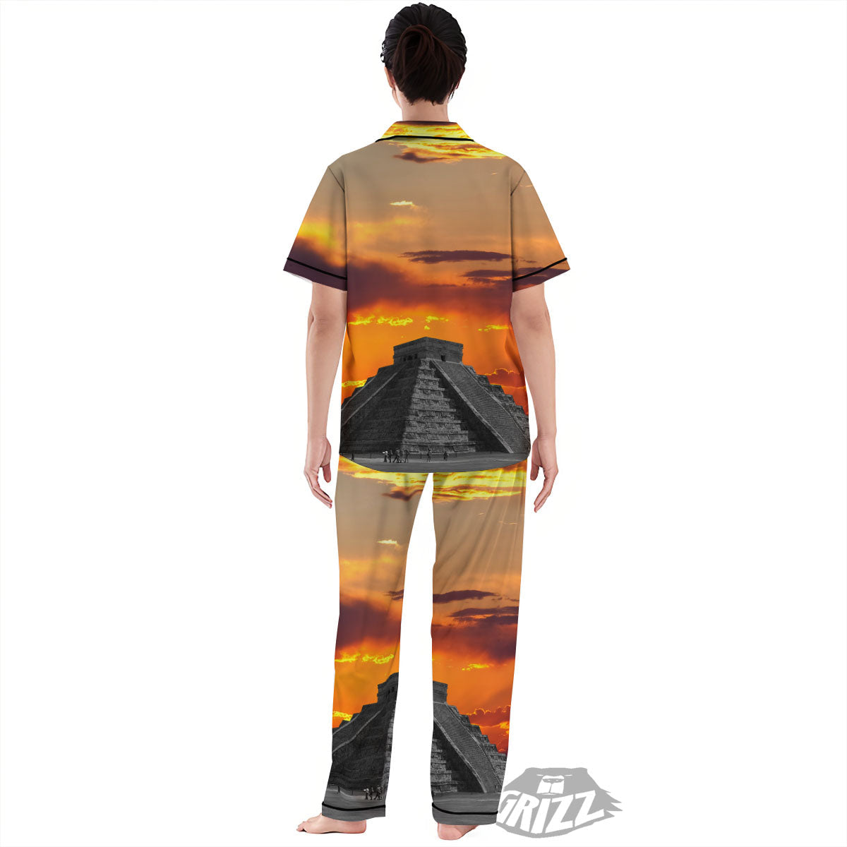 Civilization Mayan Print Women's Pajamas Set-grizzshop