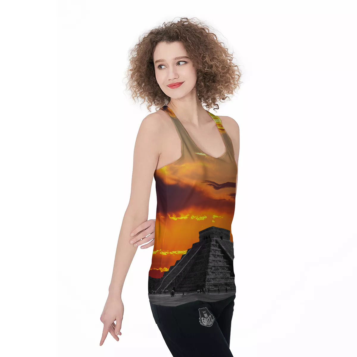 Civilization Mayan Print Women's Racerback Tank Top-grizzshop