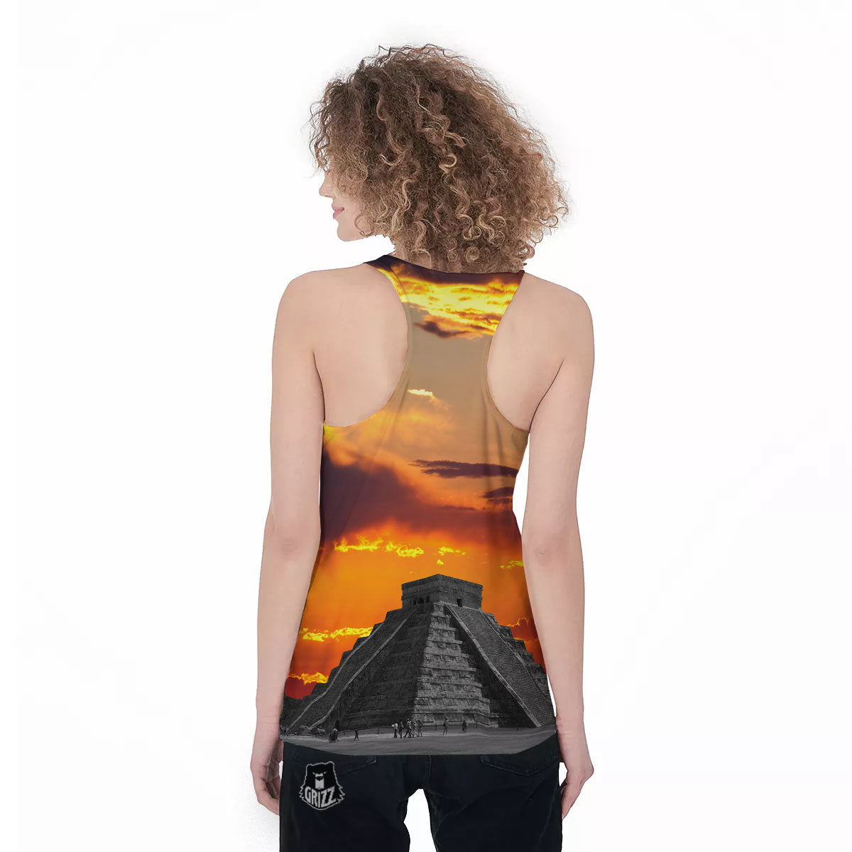 Civilization Mayan Print Women's Racerback Tank Top-grizzshop