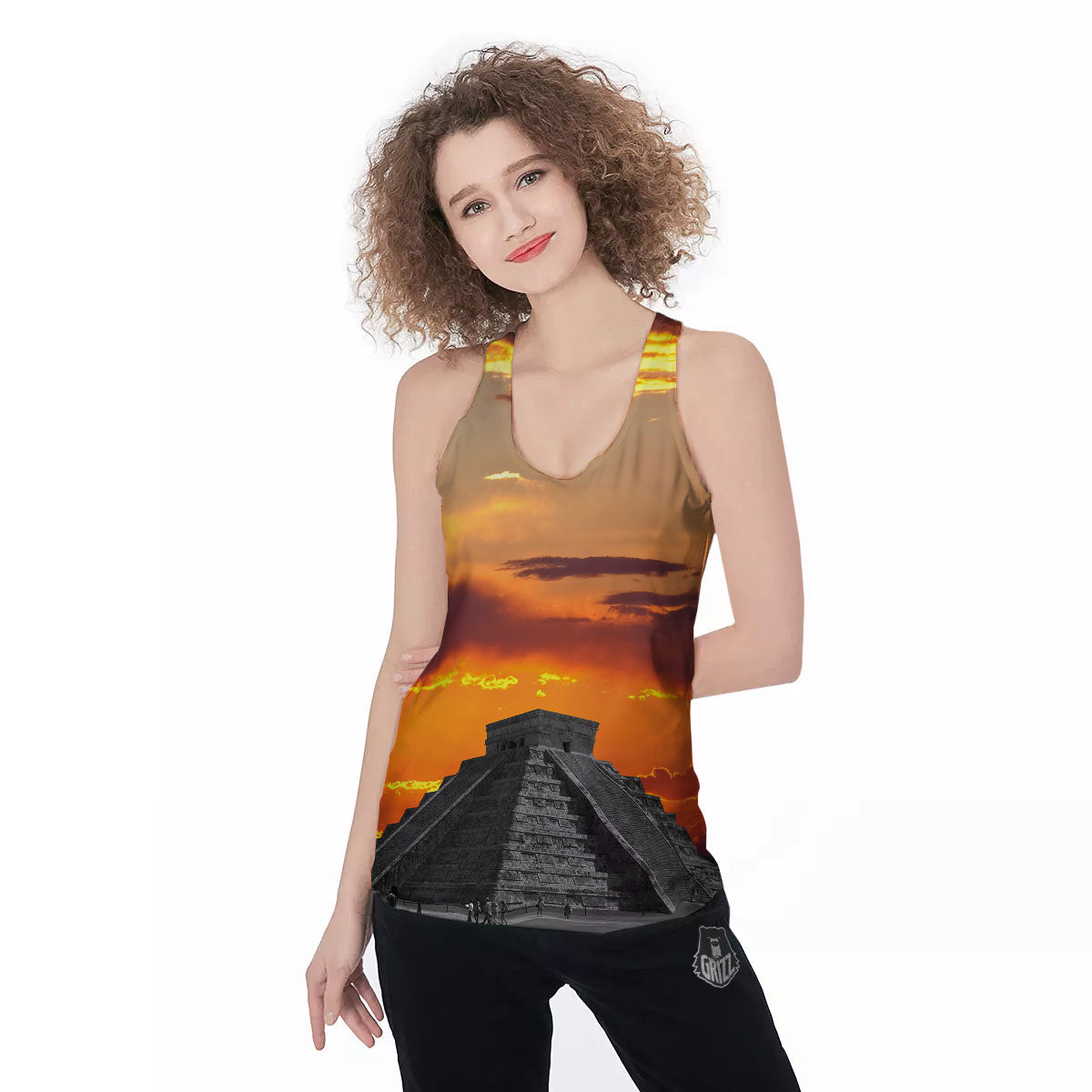 Civilization Mayan Print Women's Racerback Tank Top-grizzshop