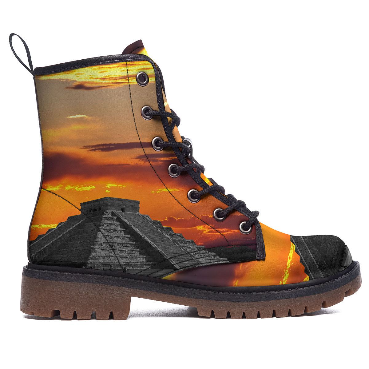 Civilization Mayan Print Work Boots-grizzshop