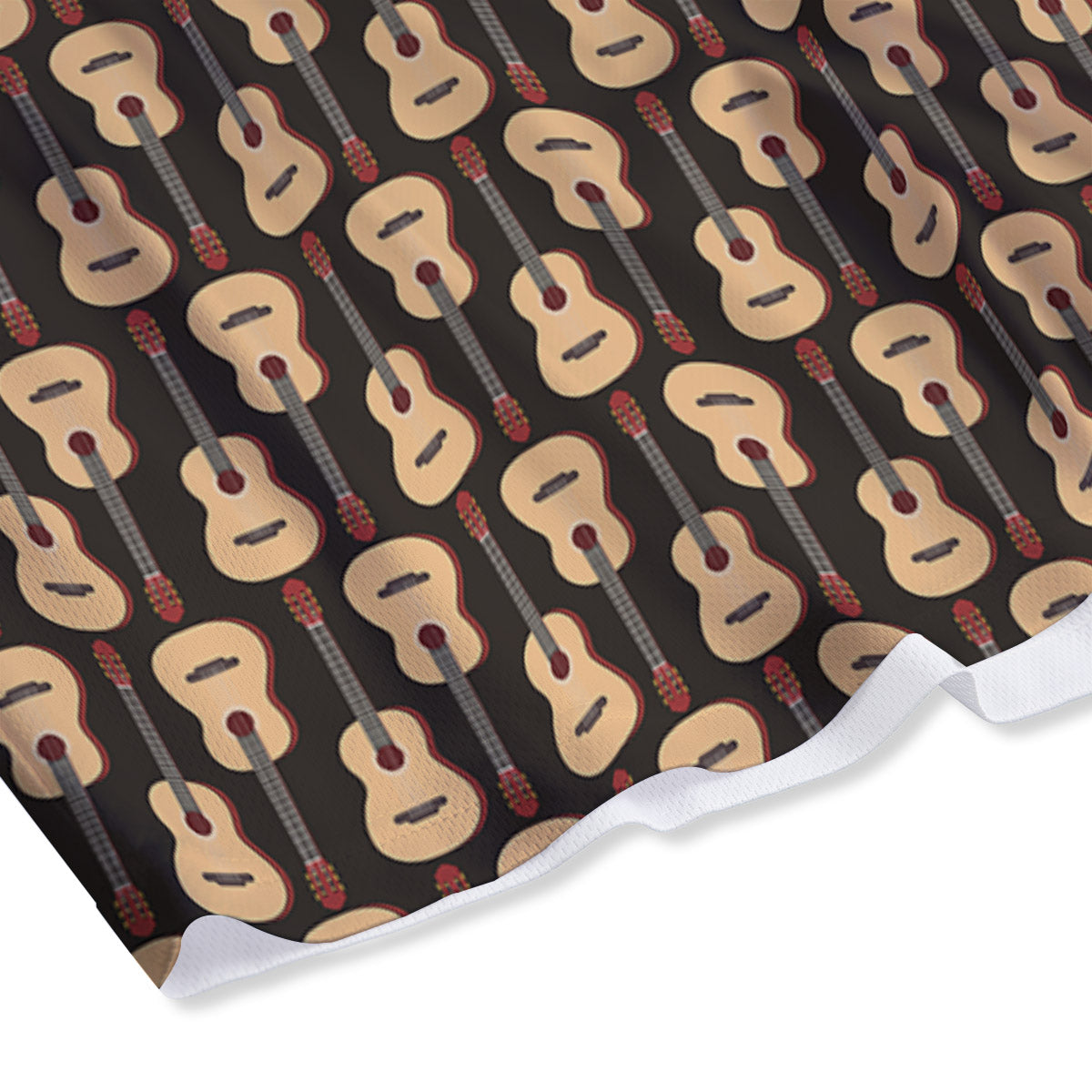 Classic Guitar Print Pattern Mesh Shorts-grizzshop