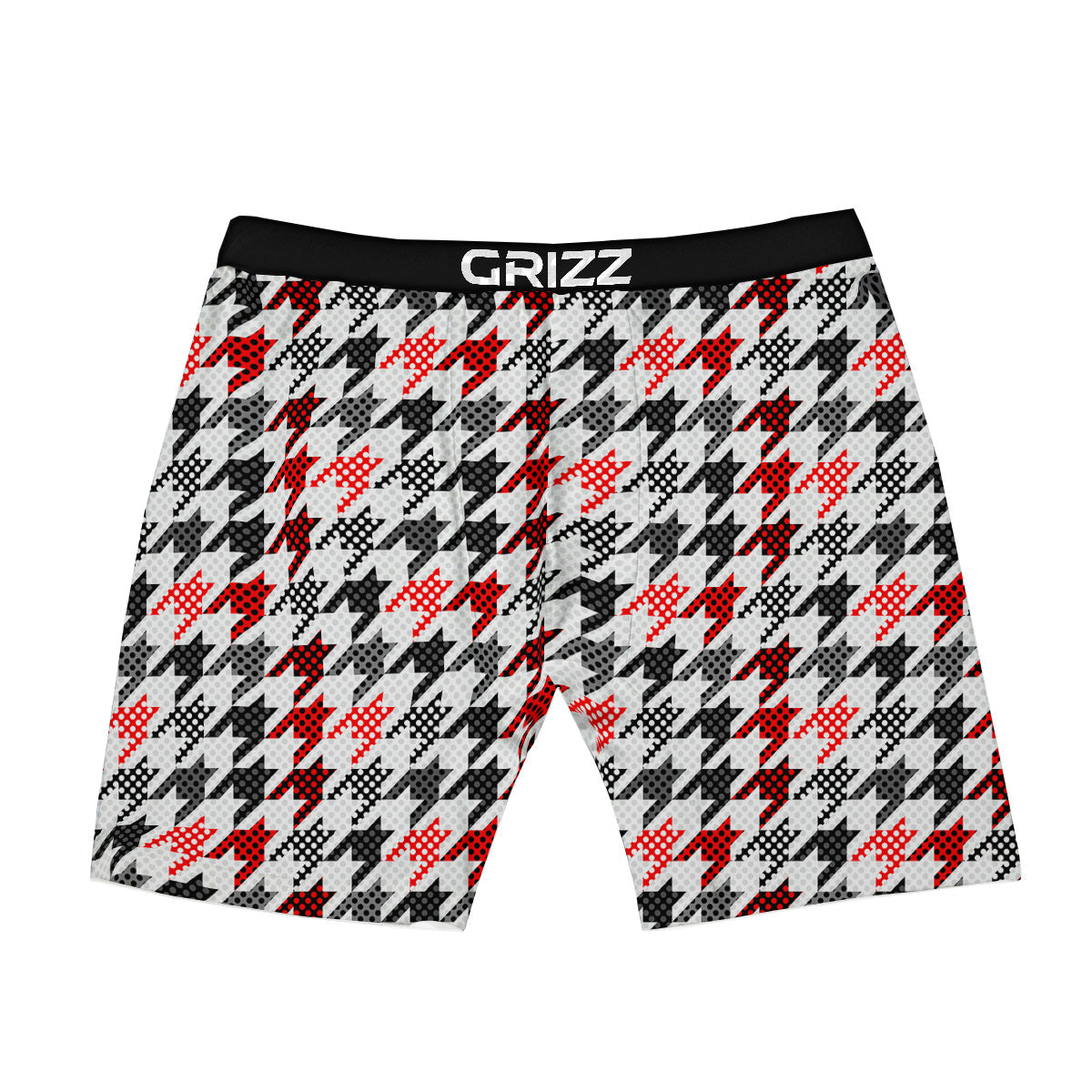 Classic Polka Dot In Houndstooth Print Pattern Boxer Briefs-grizzshop