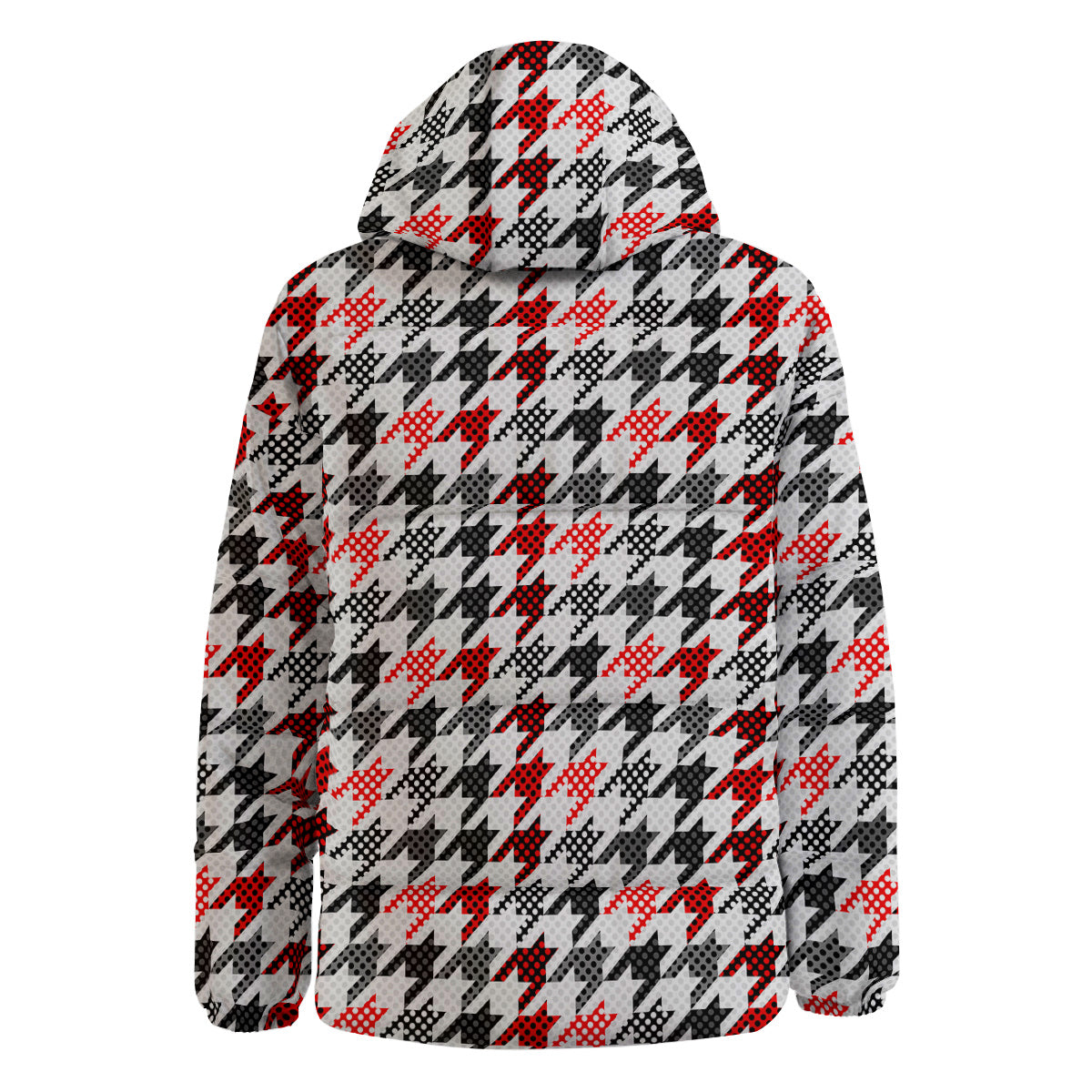 Classic Polka Dot In Houndstooth Print Pattern Down Jacket-grizzshop