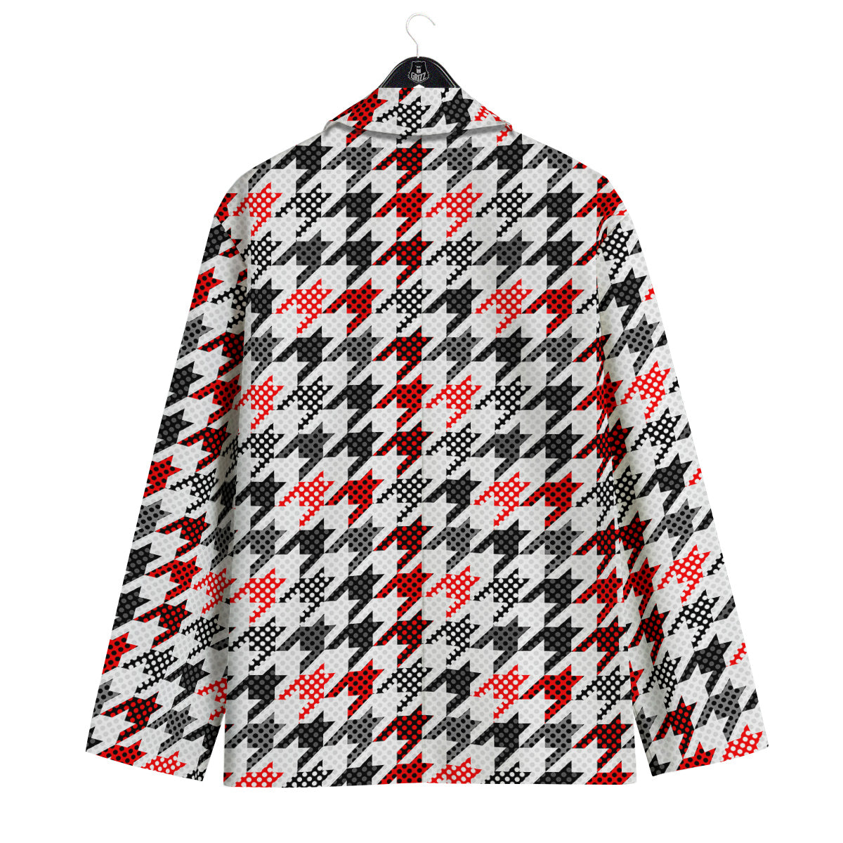 Classic Polka Dot In Houndstooth Print Pattern Men's Sport Coat-grizzshop