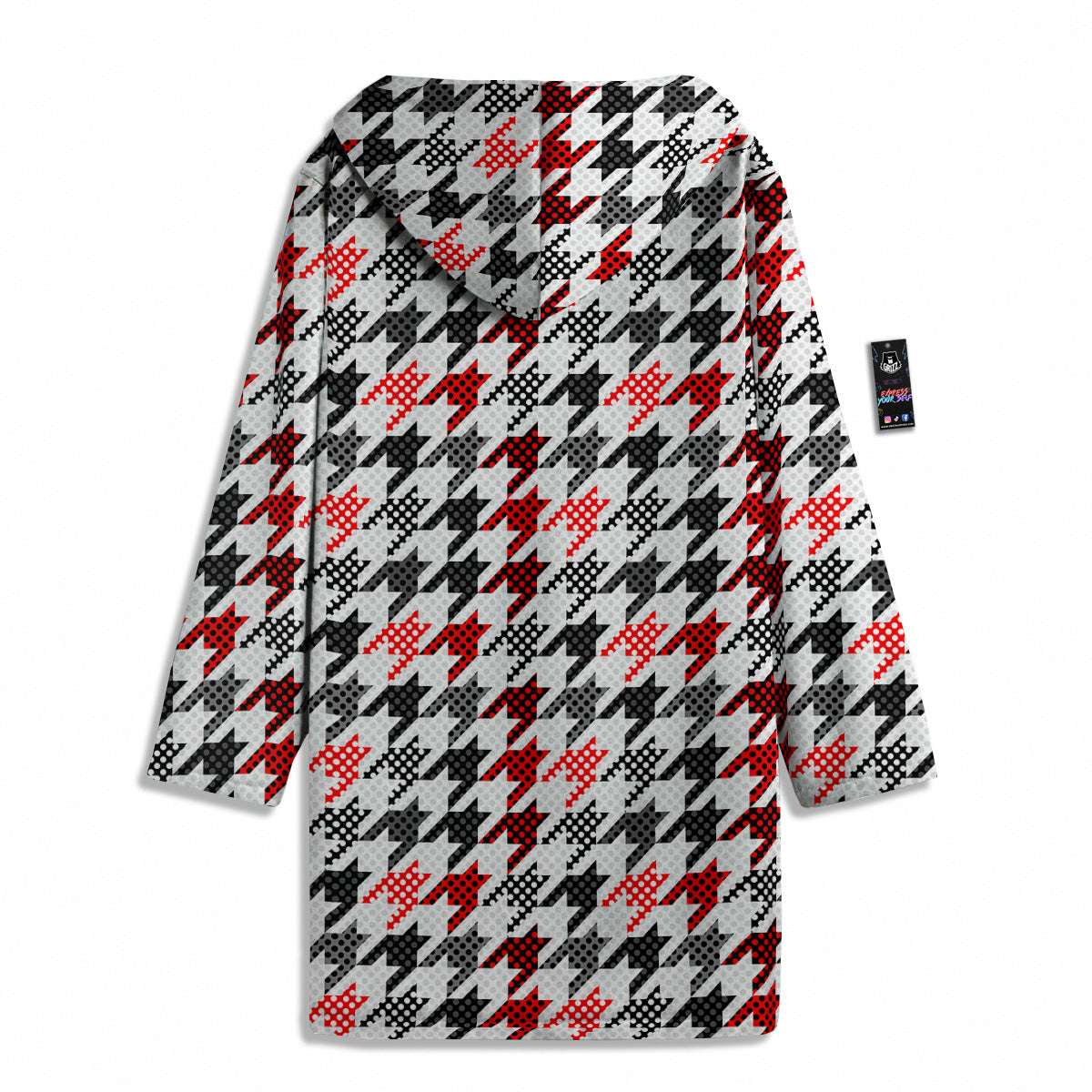 Classic Polka Dot In Houndstooth Print Pattern Men's Windbreaker Jacket-grizzshop