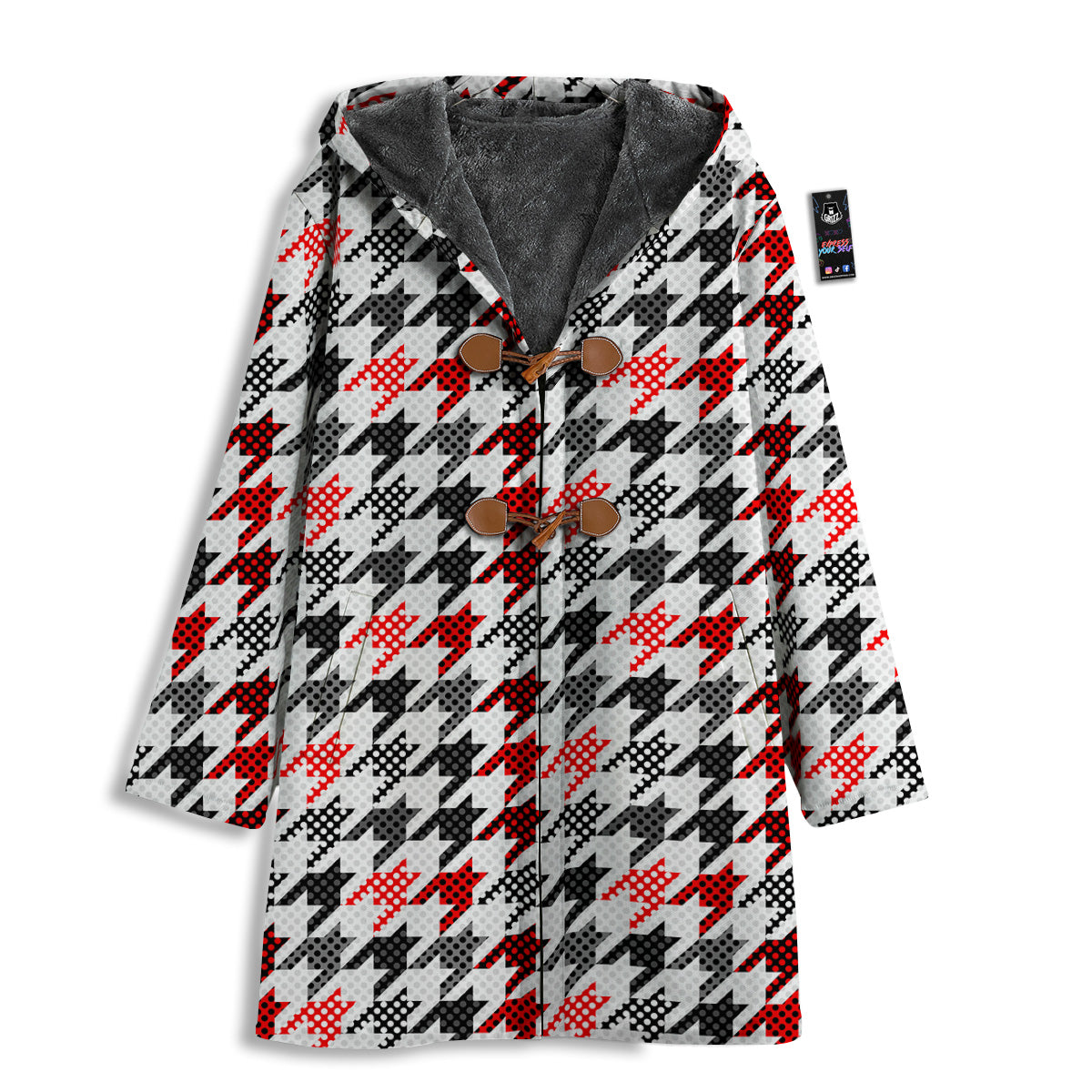 Classic Polka Dot In Houndstooth Print Pattern Men's Windbreaker Jacket-grizzshop