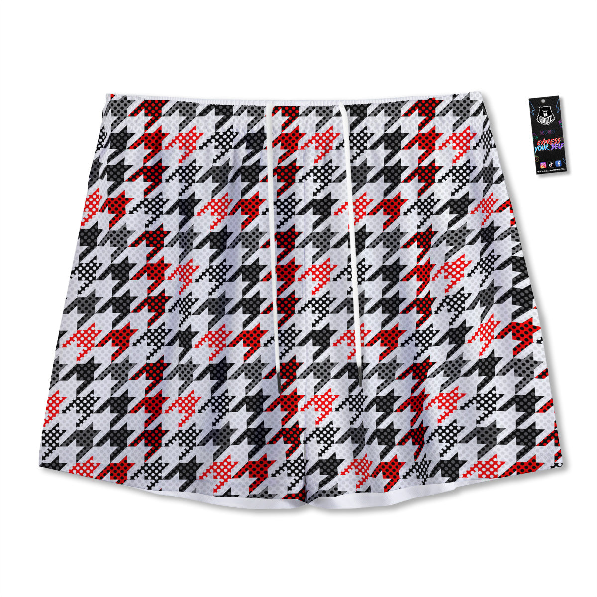 Frangipani Flower Print Pattern Mesh Shorts