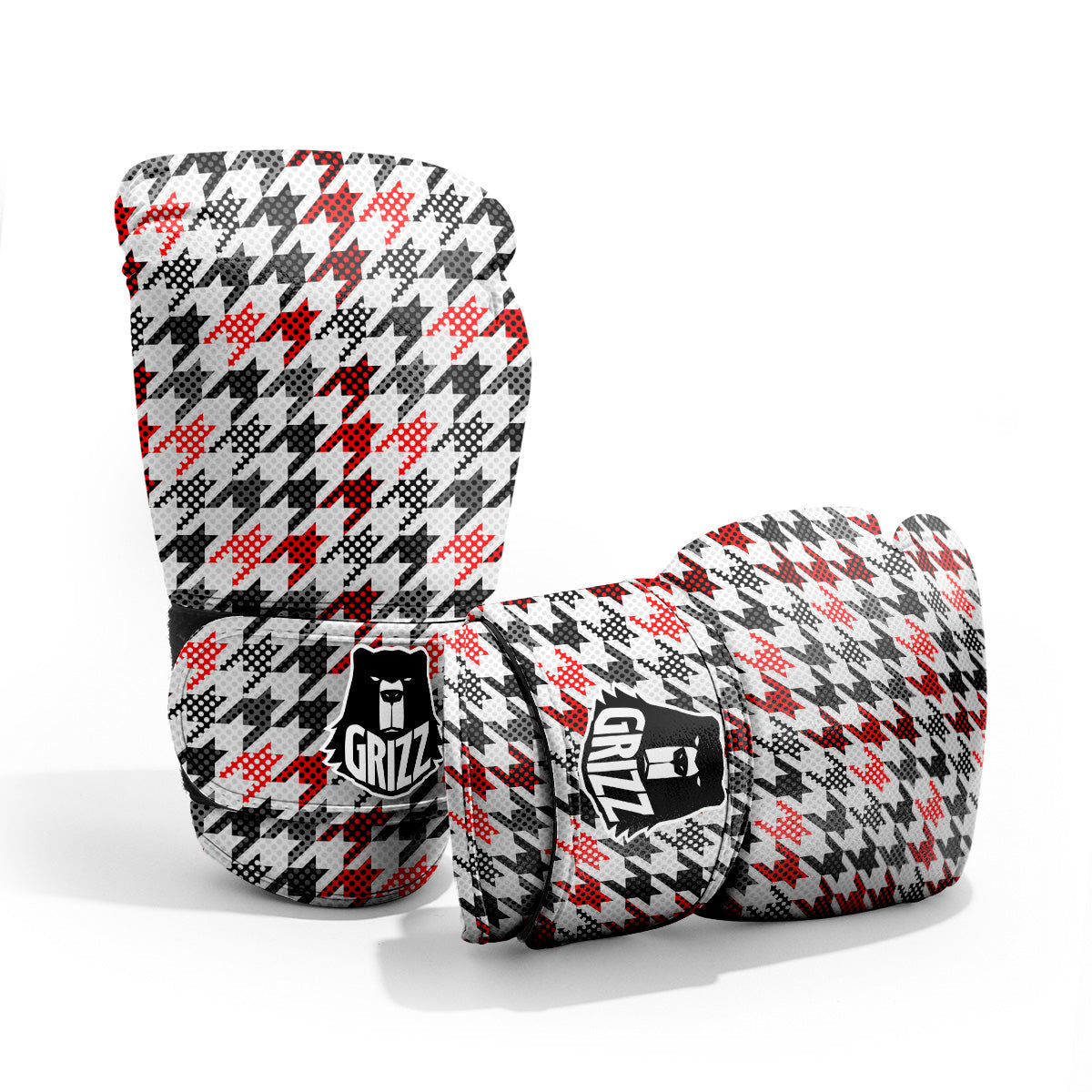 Classic Polka Dot In Houndstooth Print Pattern Pro Boxing Glove