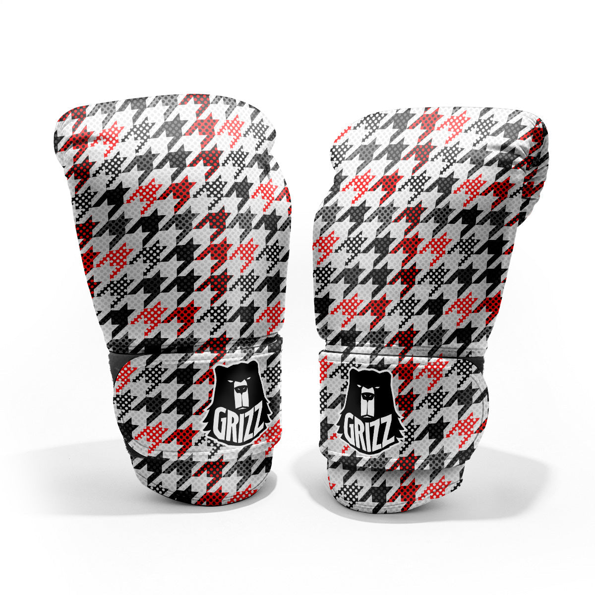 Classic Polka Dot In Houndstooth Print Pattern Pro Boxing Glove