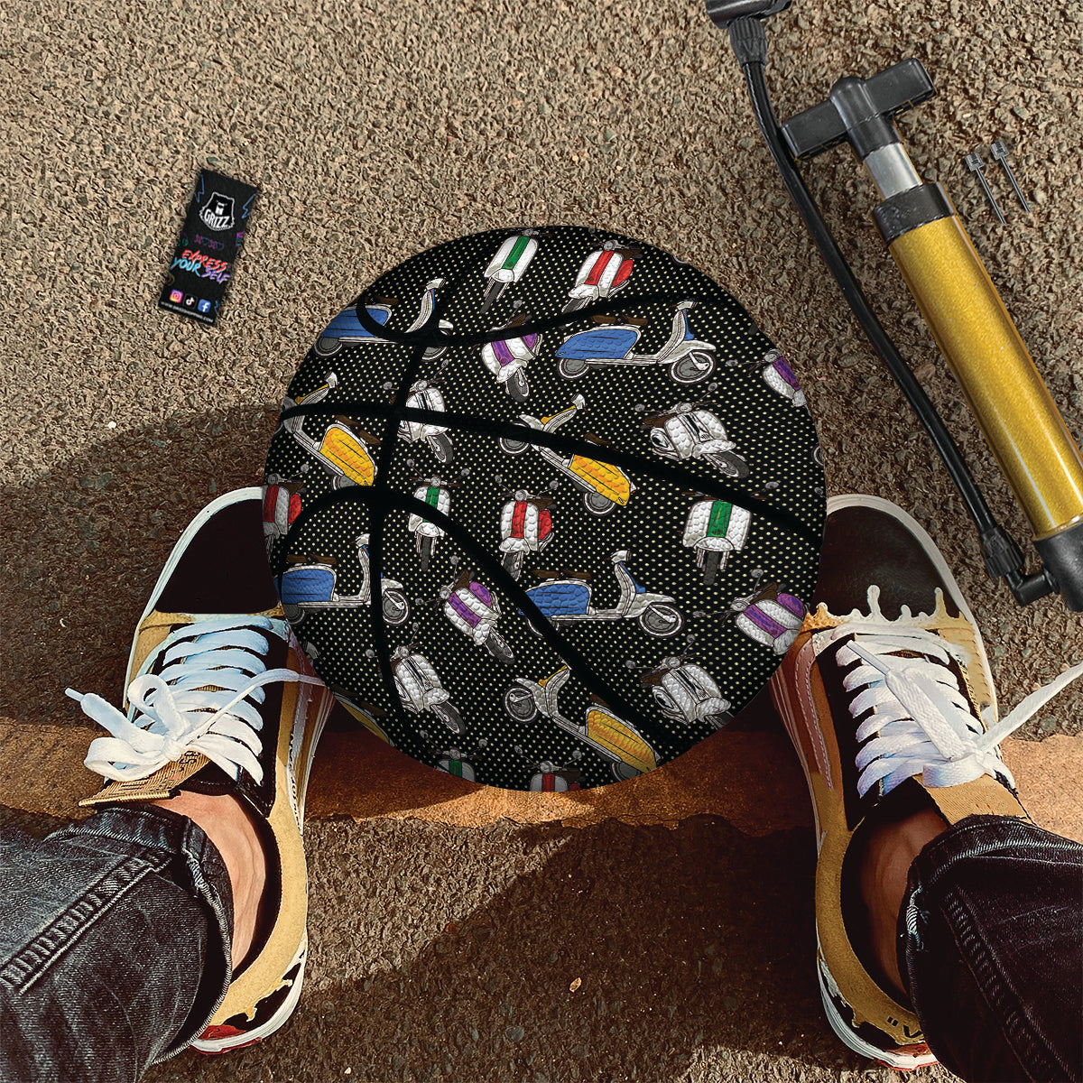 Classic Scooters Print Pattern Basketball-grizzshop